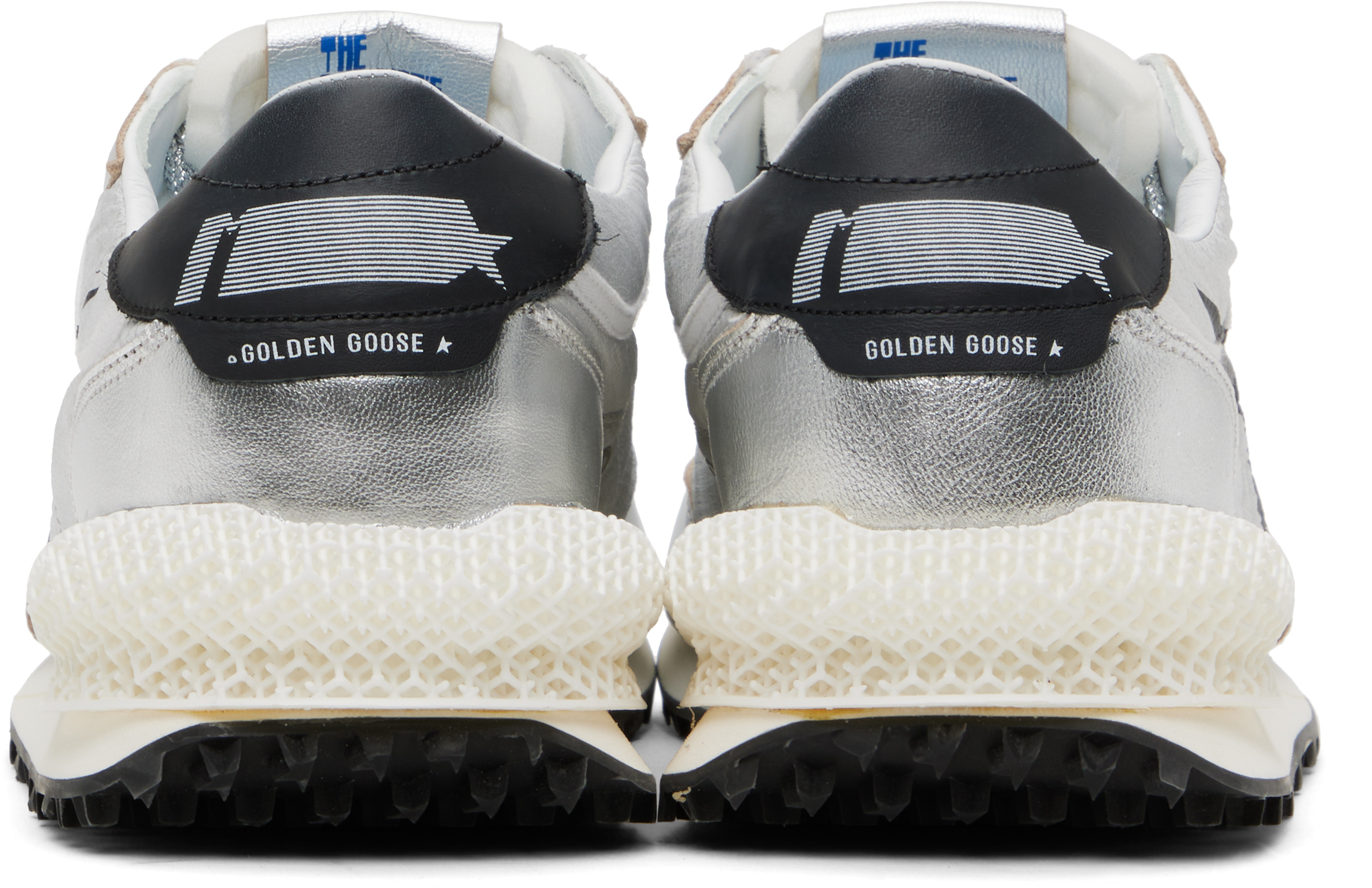 Golden Goose Marathon Metallic Leather-trimmed Ripstop Sneakers In Gray