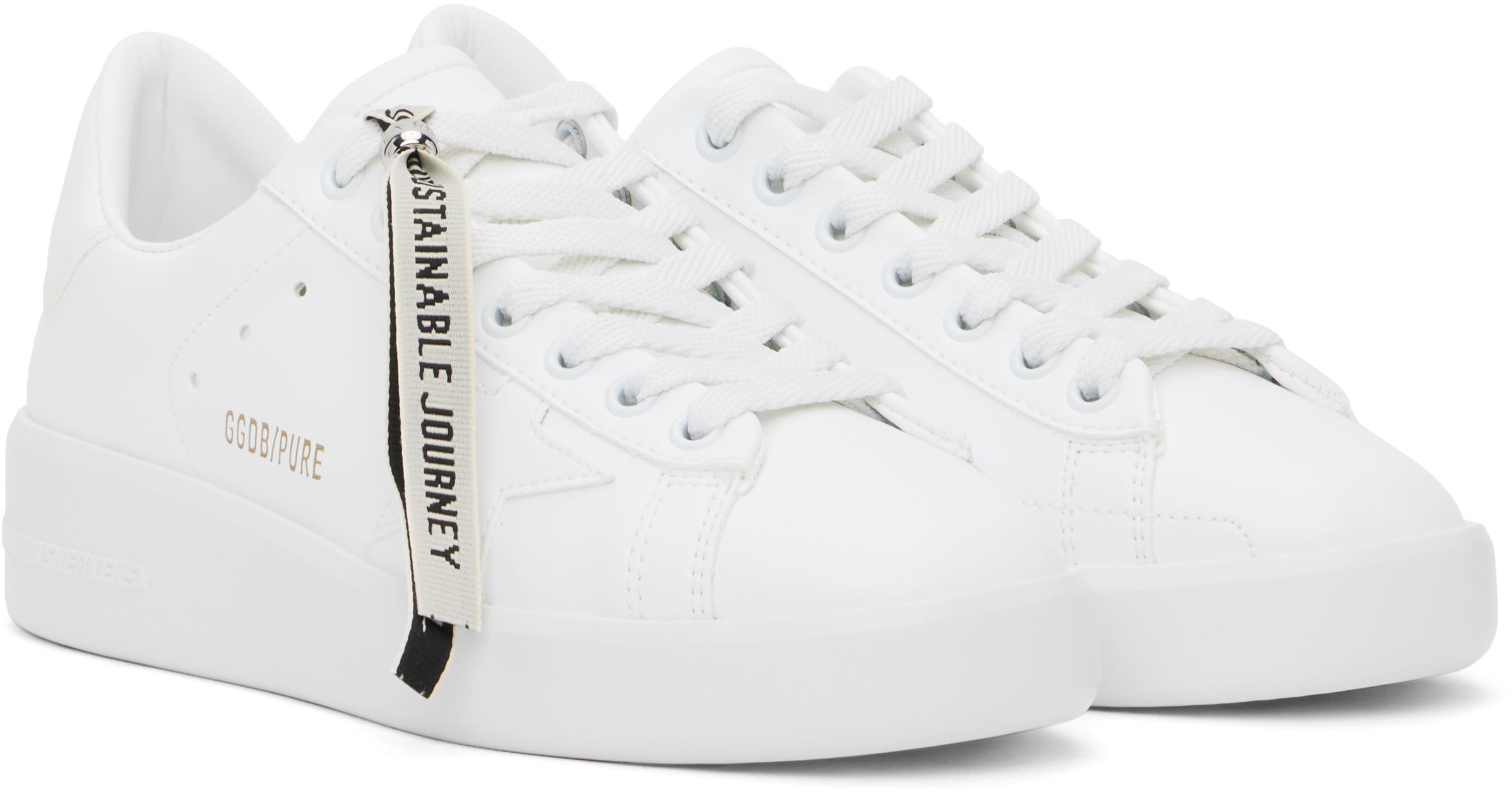 Golden Goose White Purestar Sneakers In Optic White