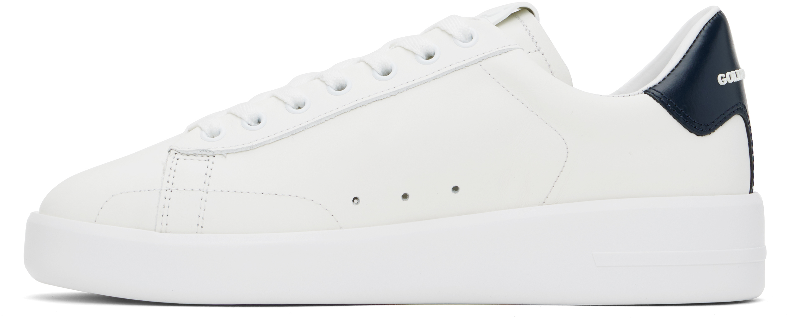 Golden Goose Mens Silver Com Pure Star Bio Logo-print Faux-leather Low-top Trainers In White/blue