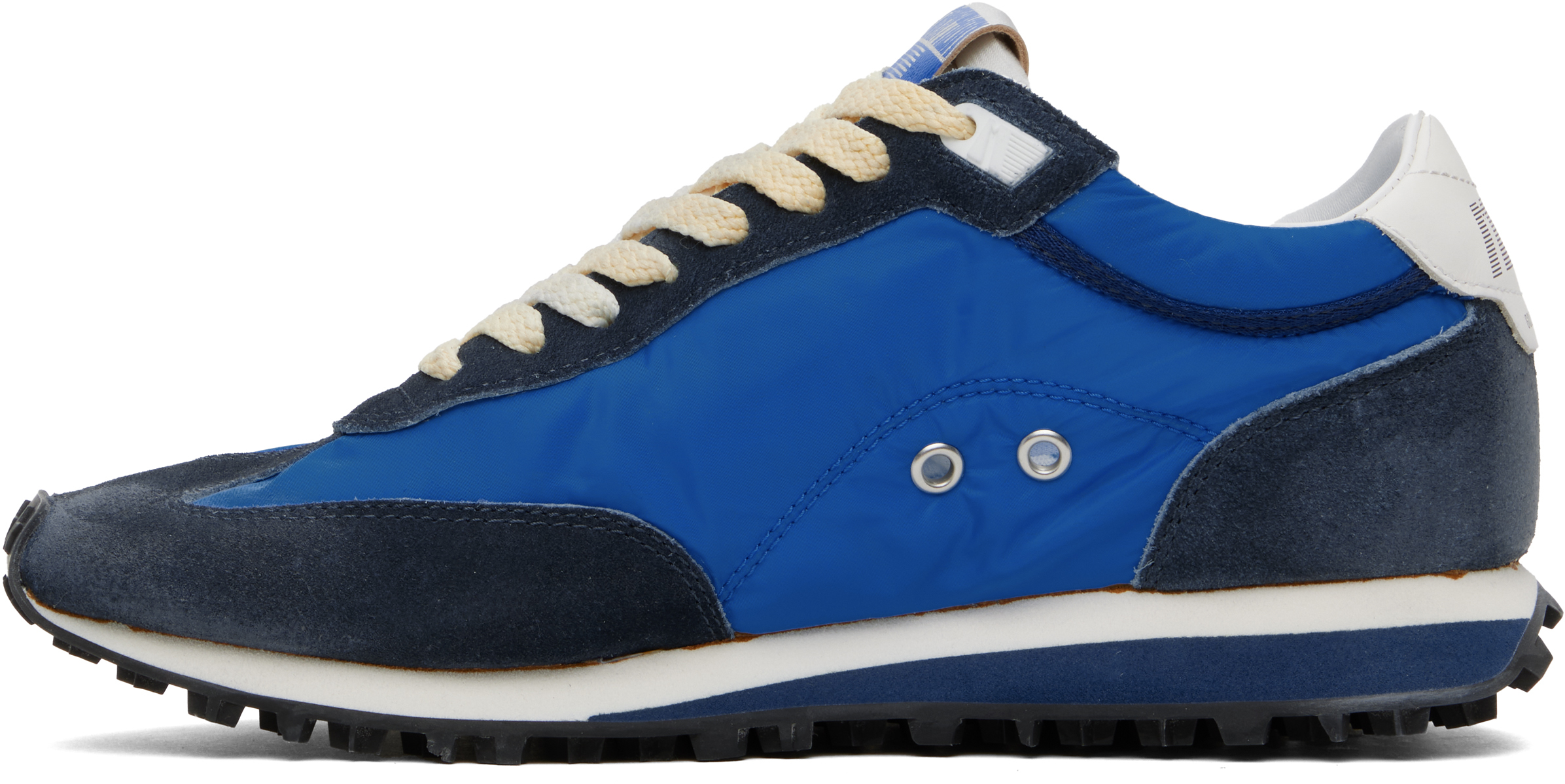 Golden Goose Deluxe Brand Running Marathon Nylon Upper Suede Sneakers In Ryl Blu/drk Blu/whit