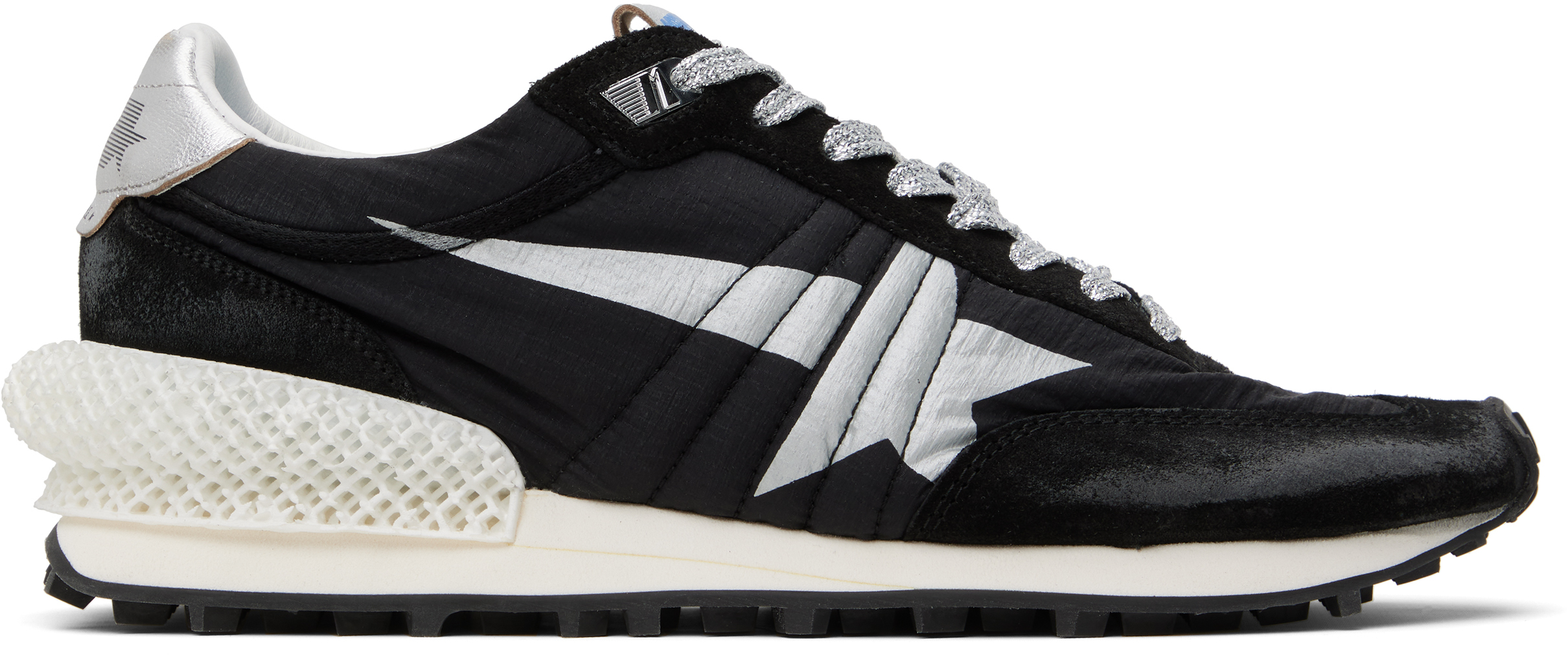 Golden Goose Black & Silver Marathon Sneakers