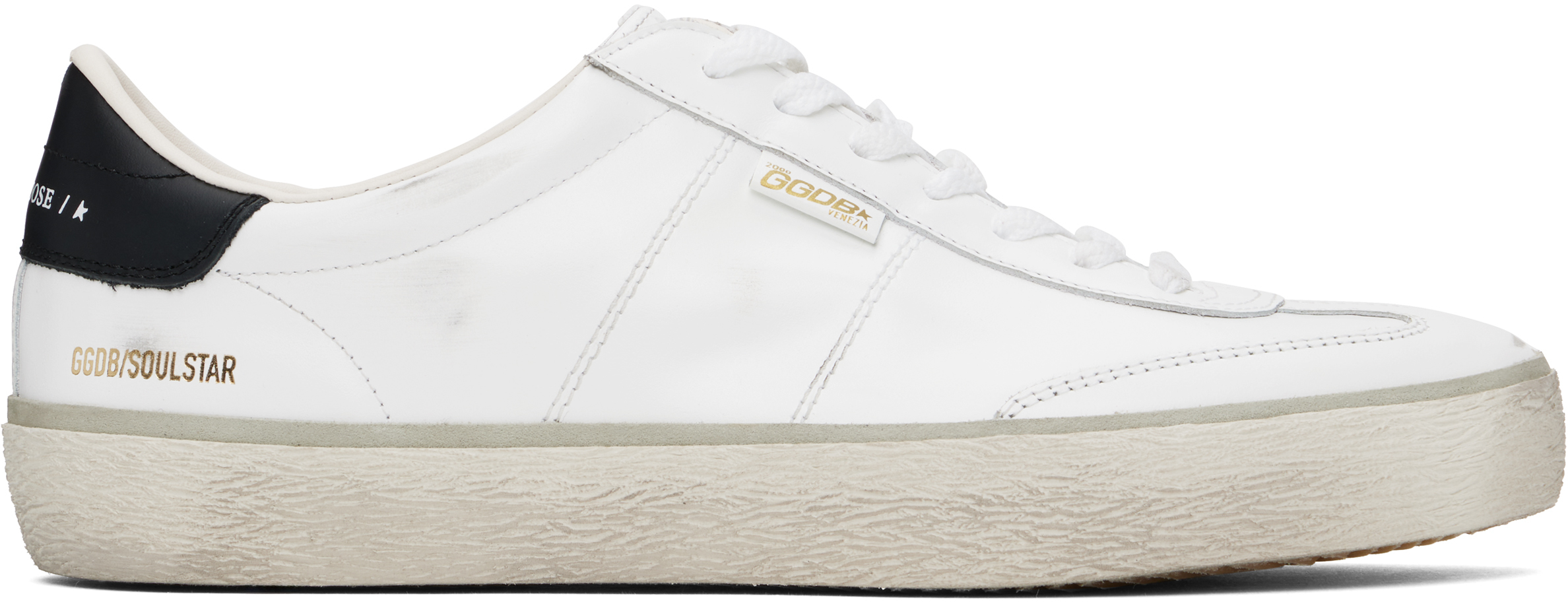 Golden Goose: White Soul Star Leather Sneakers | SSENSE