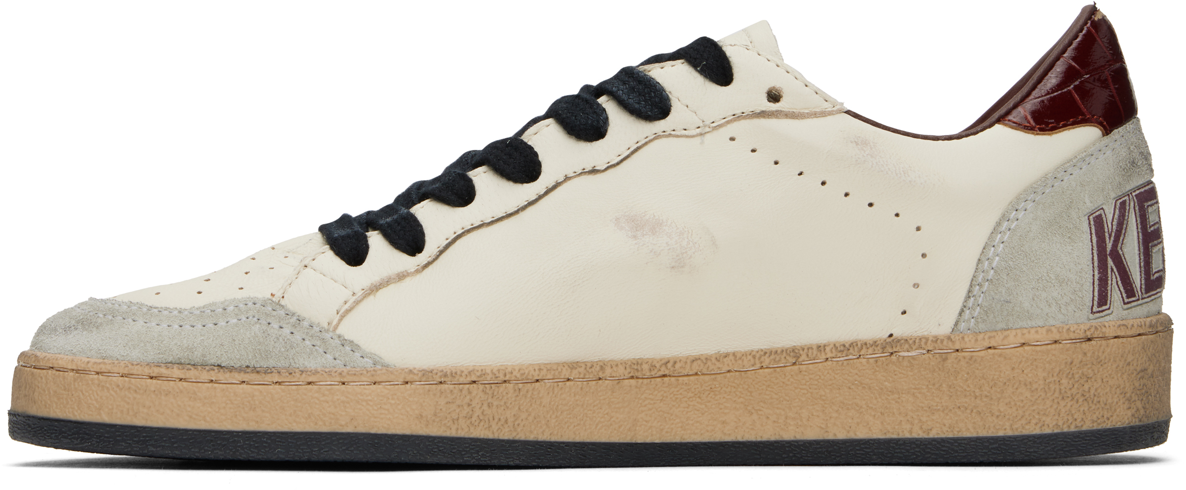 Golden Goose Deluxe Brand Ball Star Sneakers With Nappa Leather In Beig/ice/chrry Mhgny