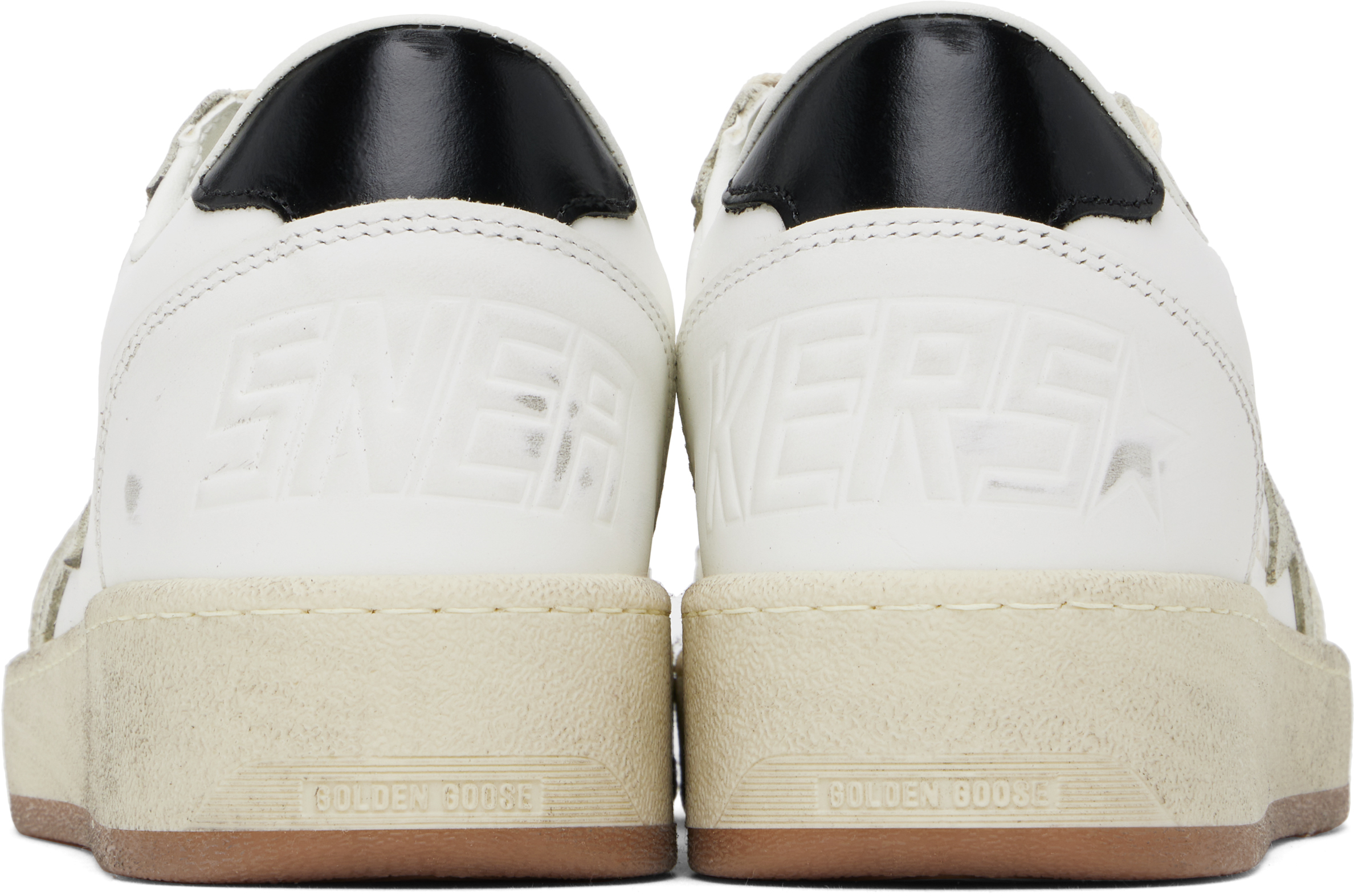 Golden Goose Ballstar 2 Leather Upper And Spur Suede Star Shiny Leather Heel Shoes In White/ice/black