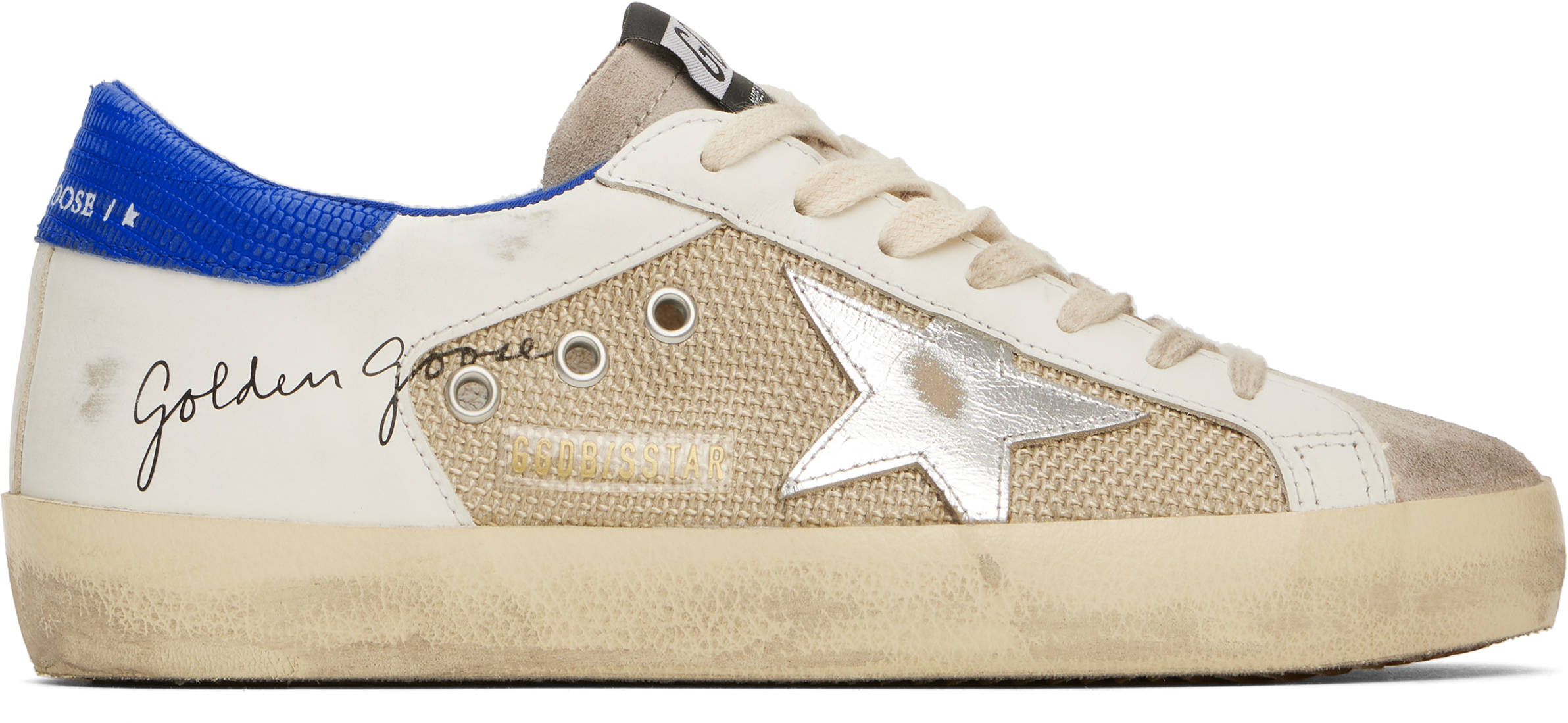 Golden Goose Suede And Fabric Sneakers In Latt/whit/bluett/gry