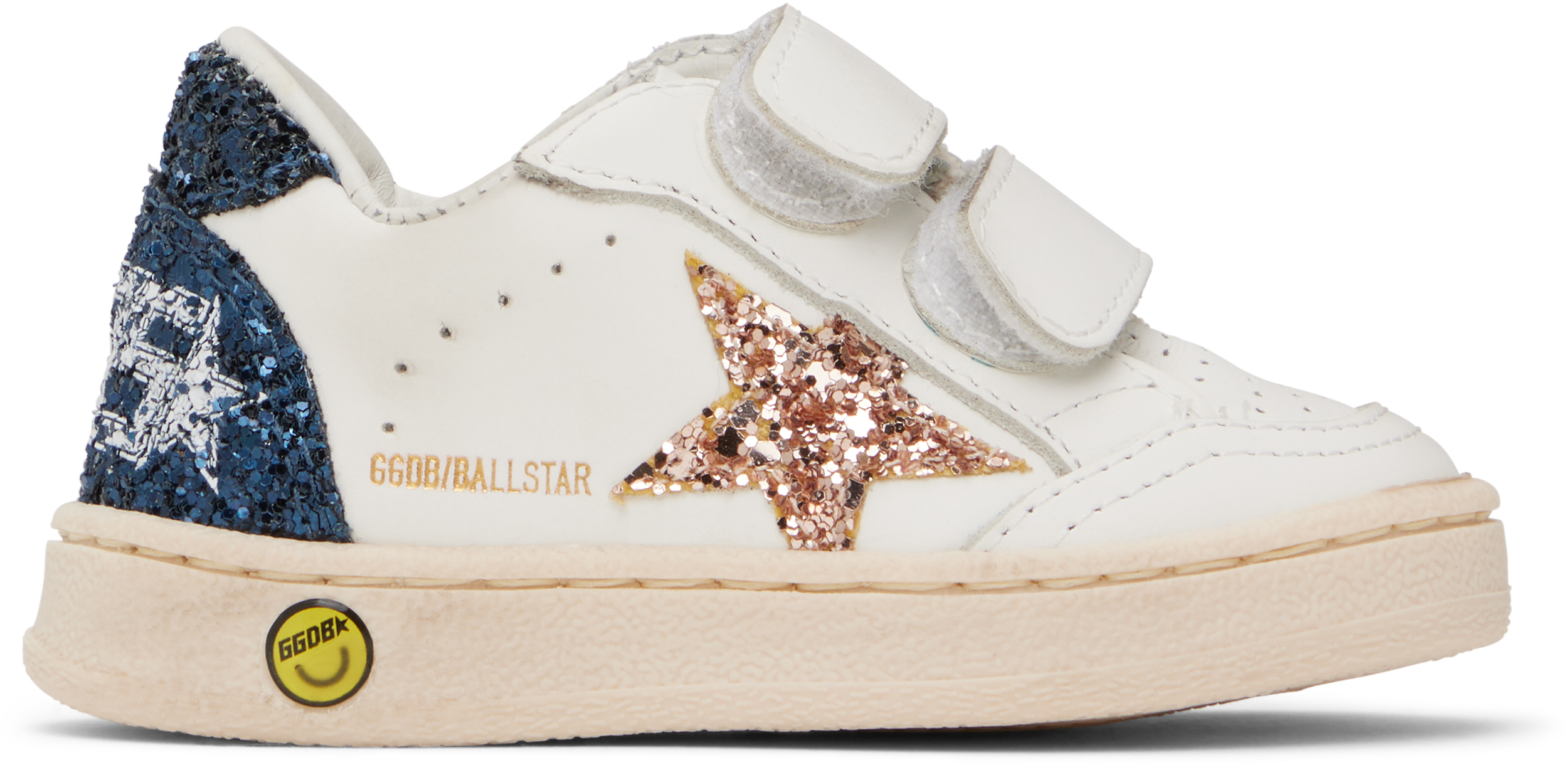 Golden Goose Ball Star Sneakers In 11314 White/gold/blu