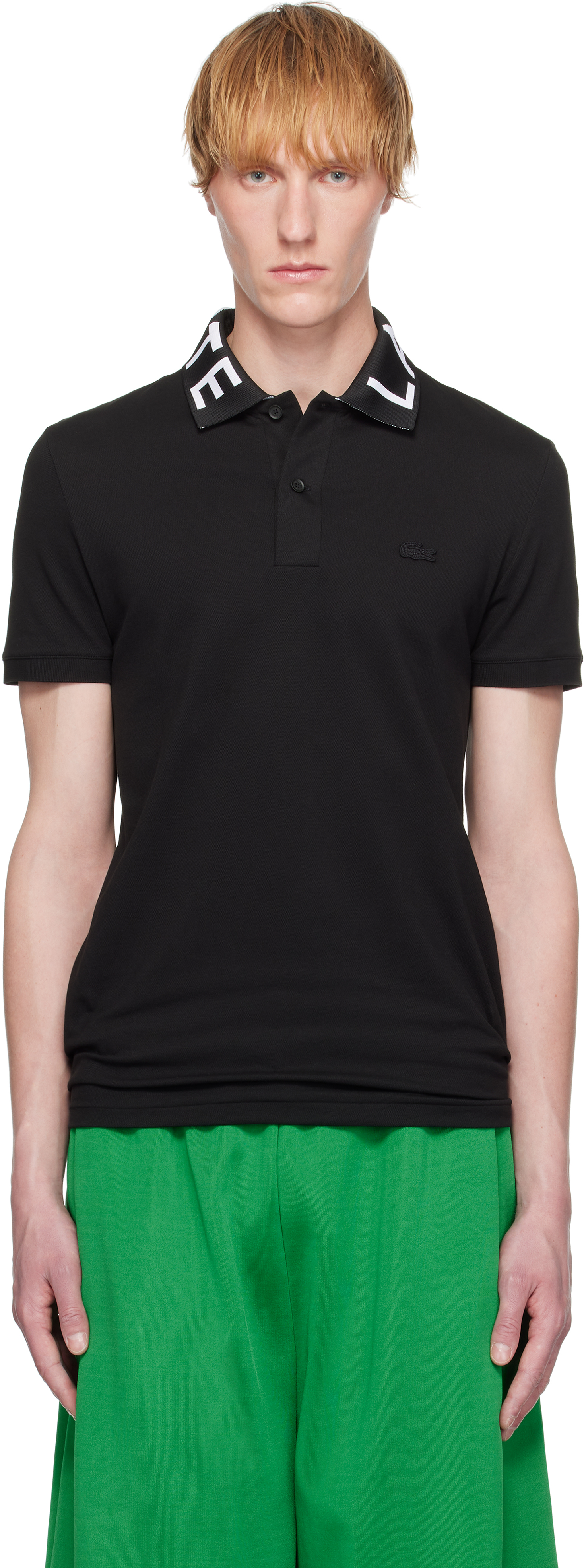 Black Slim Fit Branded Polo