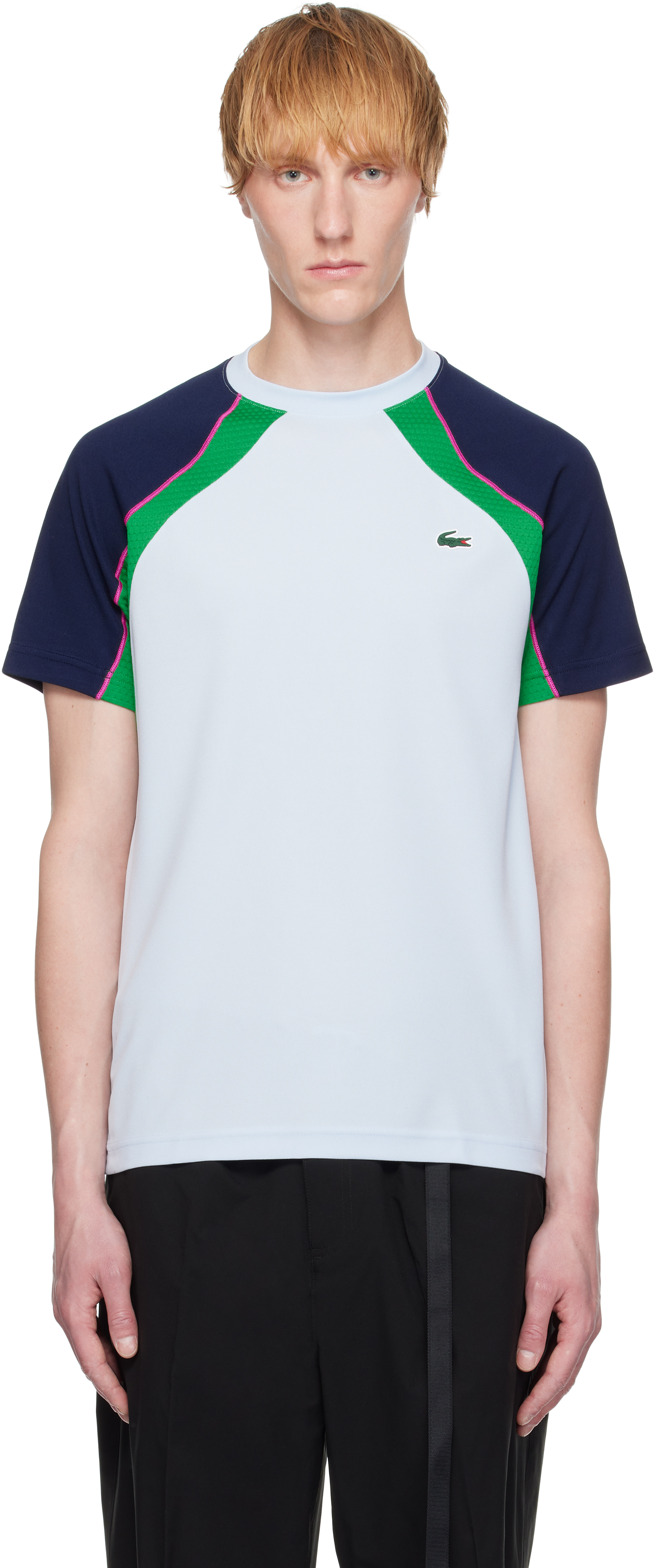Lacoste Blue Ultra Dry Colorblock Tennis T-shirt