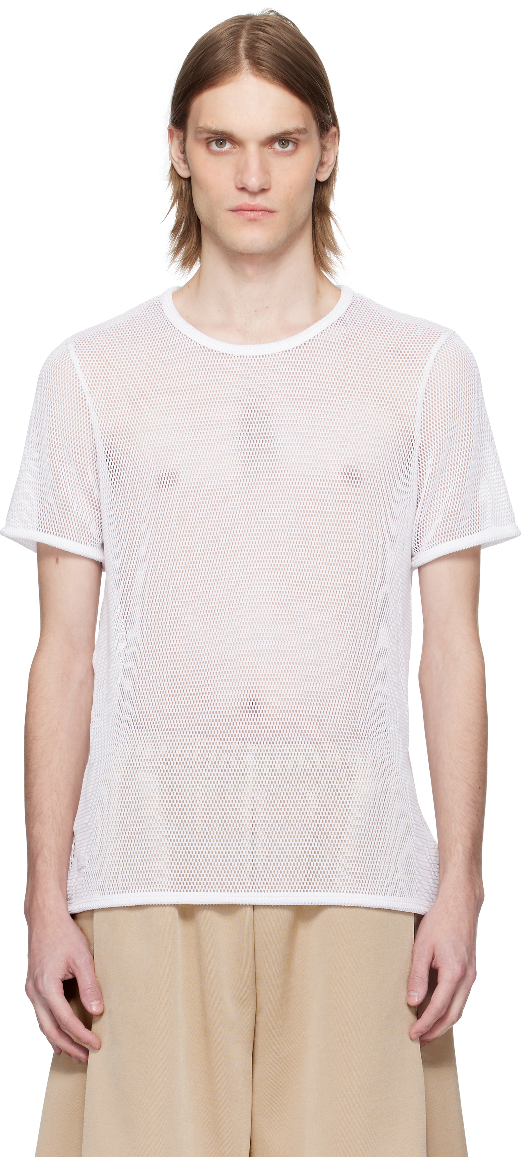 【関税込み】Lacoste ホワイト Runway メッシュ Tシャツ Lacosteのホワイト Runway メッシュ Tシャツがセール中