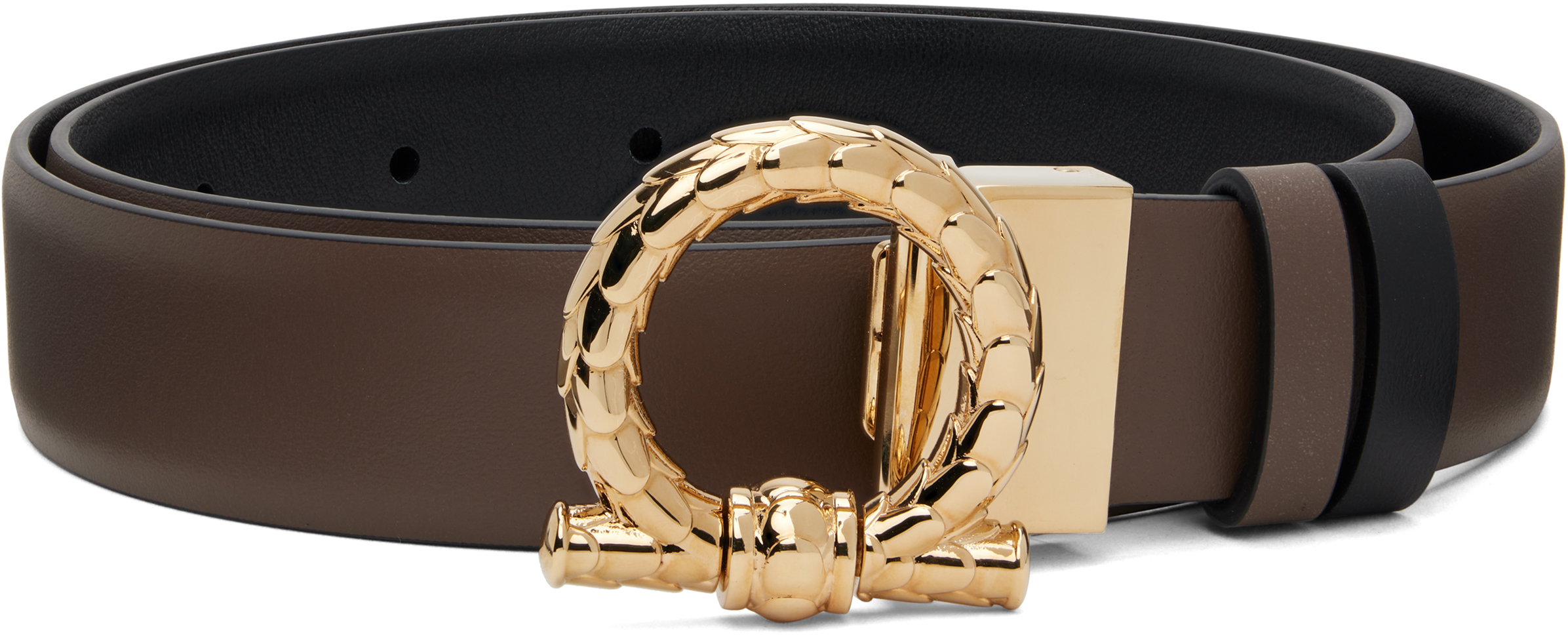 Brown & Black Gancini Reversible Belt