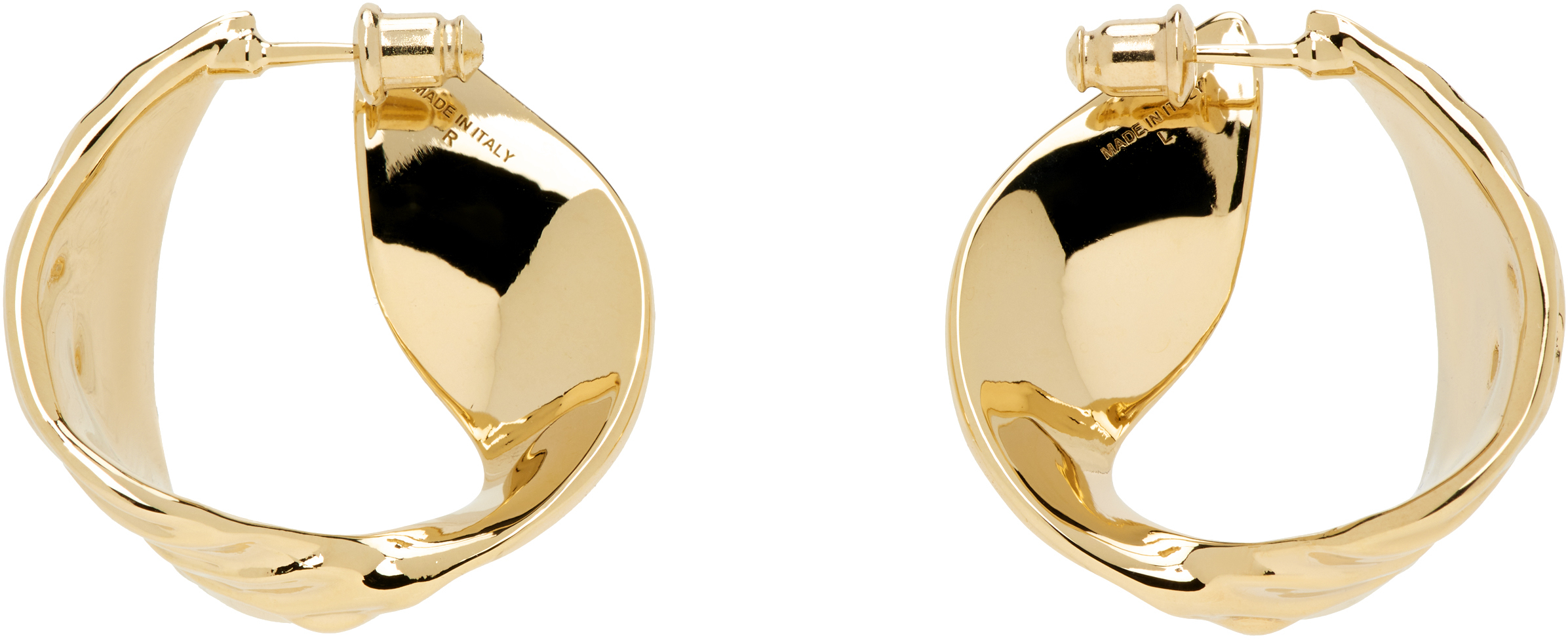 Gold Draped Earrings by Ferragamo on Sale