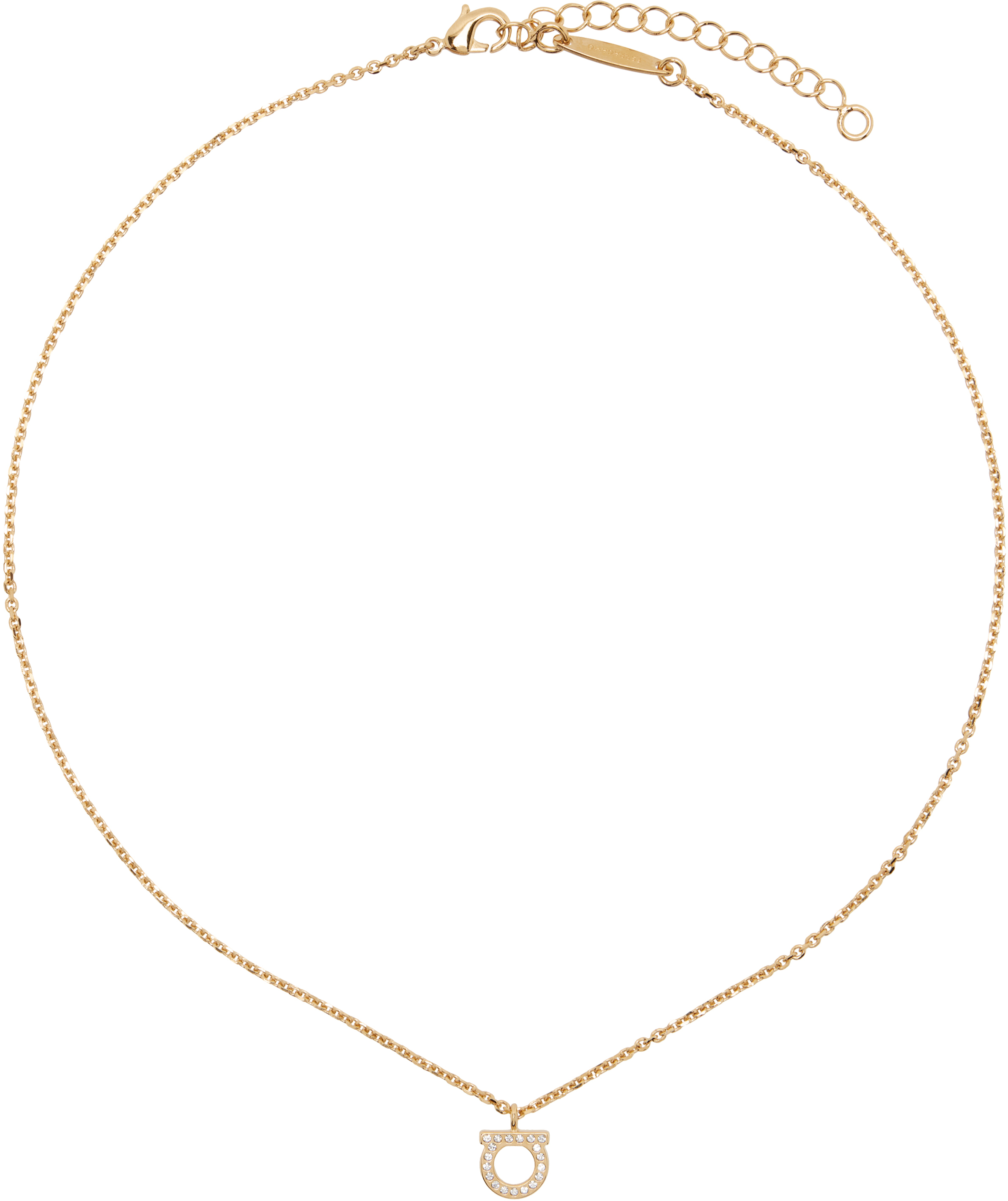 【Ferragamo】Gancini Large Crystals Necklace Brass Glass Gancini crystals necklace - L - Women | Ferragamo