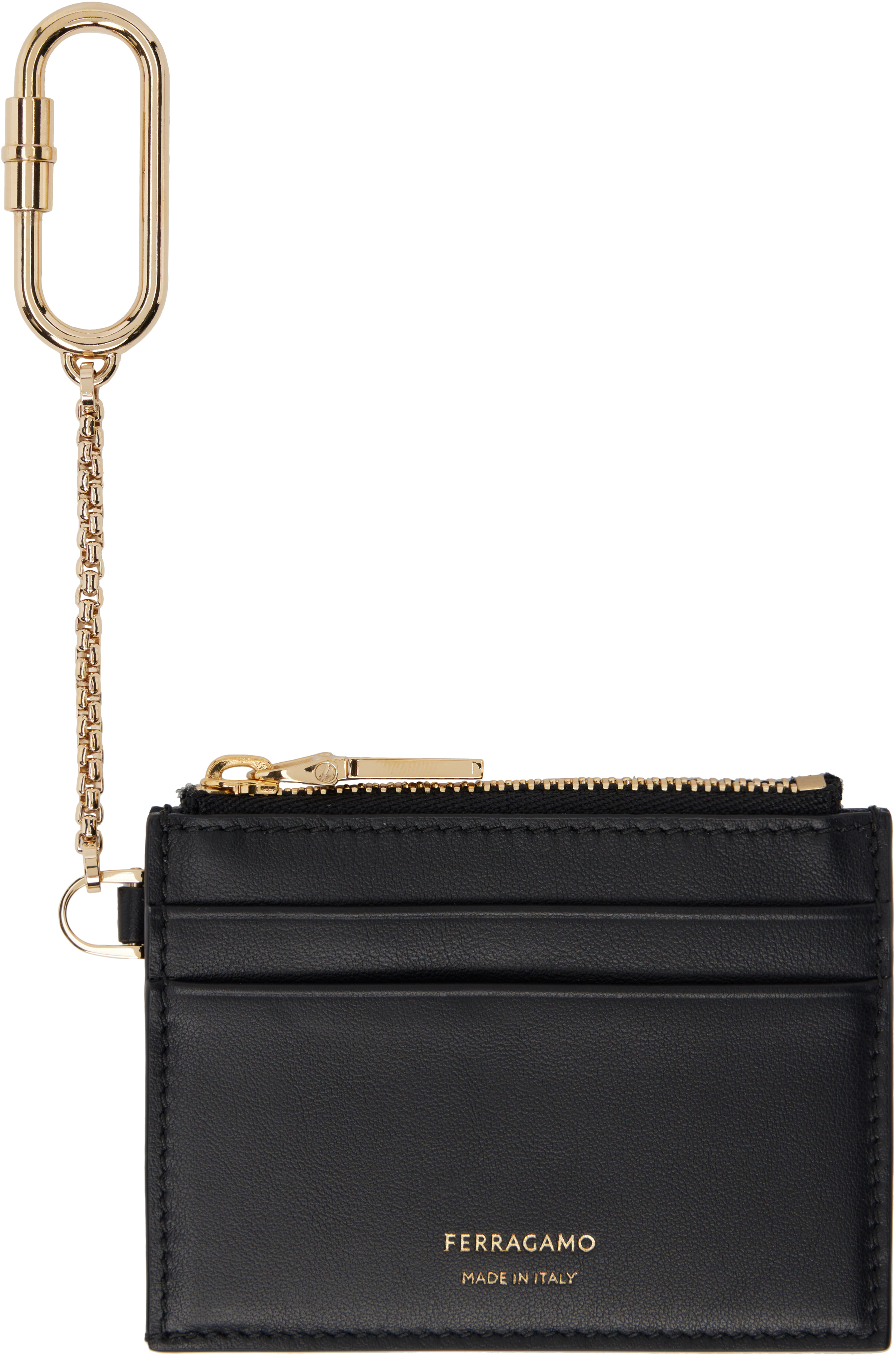 人気！FERRAGAMO ブラック キーチェーン カードケース Ferragamoのブラック キーチェーン カードケースがセール中