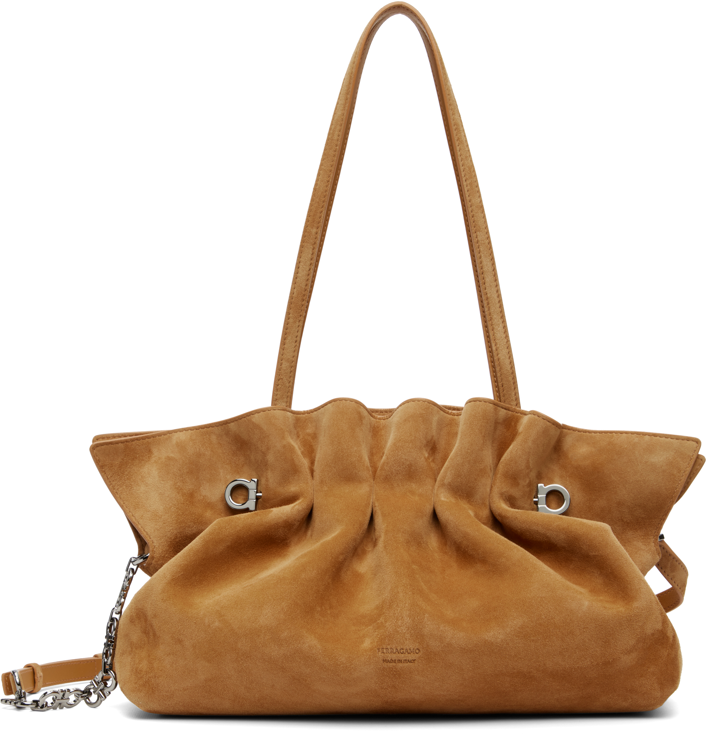 【関税込み】Ferragamo タン 'Ferragamo' ソフト バッグ Soft-bag：フェラガモの新作レディースバッグ