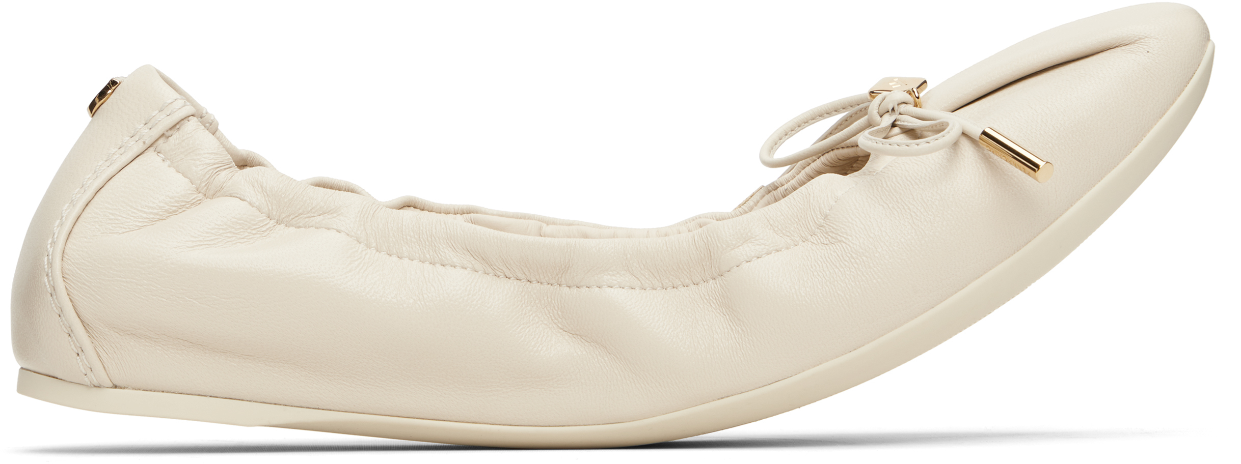 Off-White Elasticated Ballerina Flats