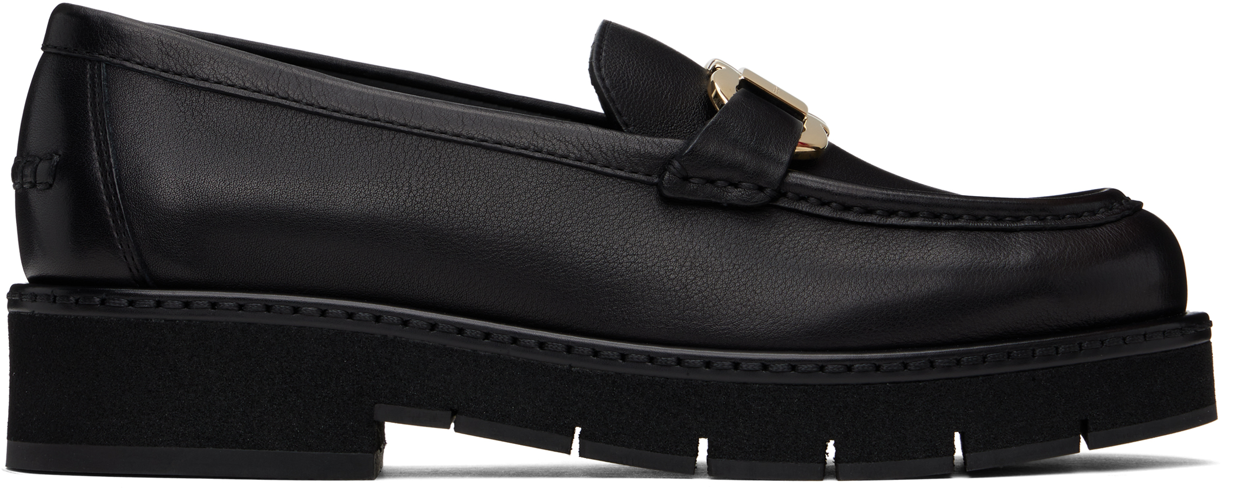 Black Gancini Ornament Loafers