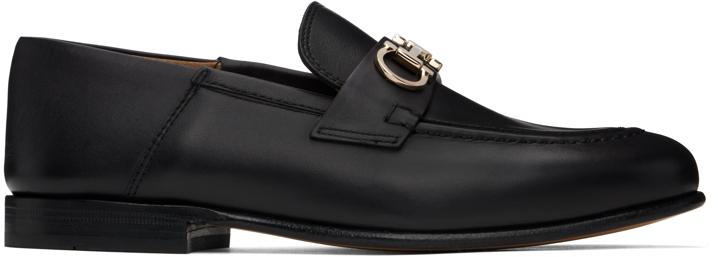 Black Gancini Ornament Mule Loafers