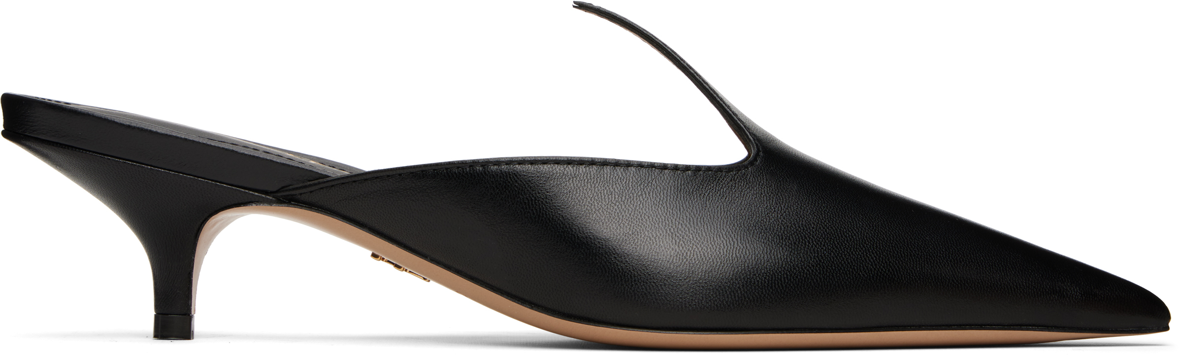Shop Ferragamo Black Dorye New Flame Sling Mules