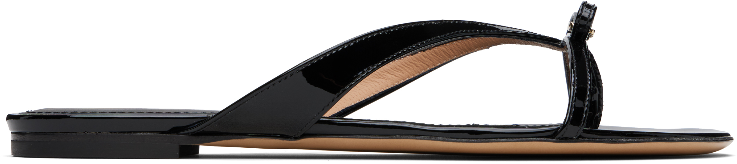 Ferragamo Black Thin Bow Sandals
