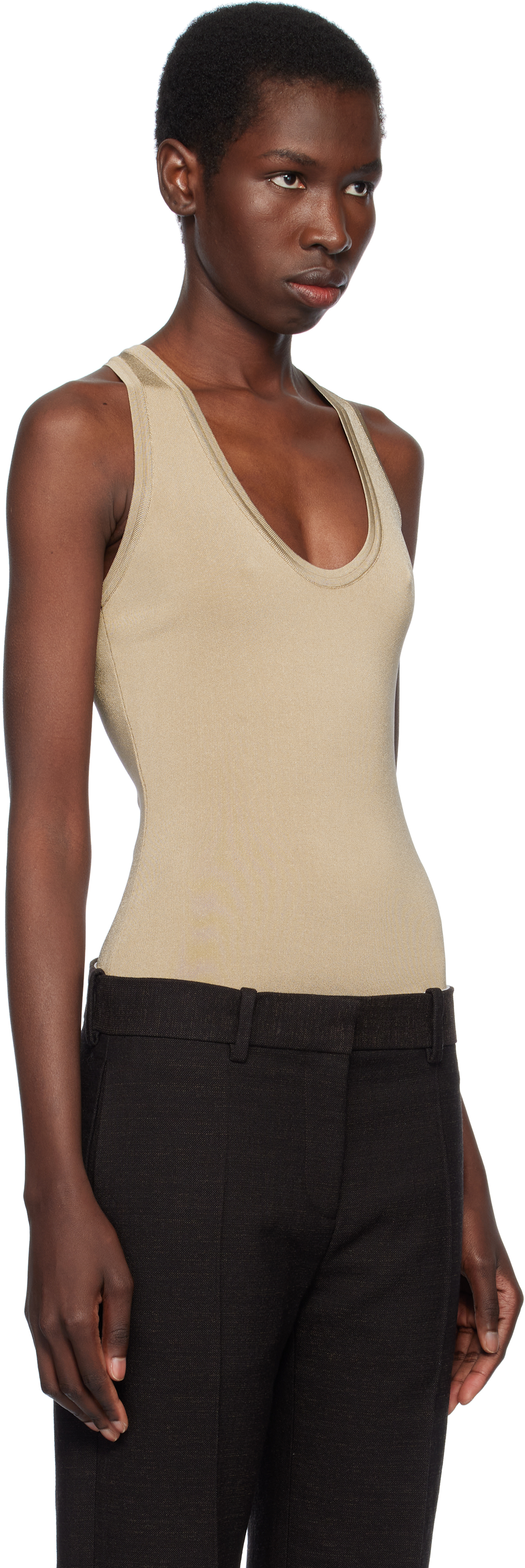 Ferragamo Khaki Knitted Bodysuit