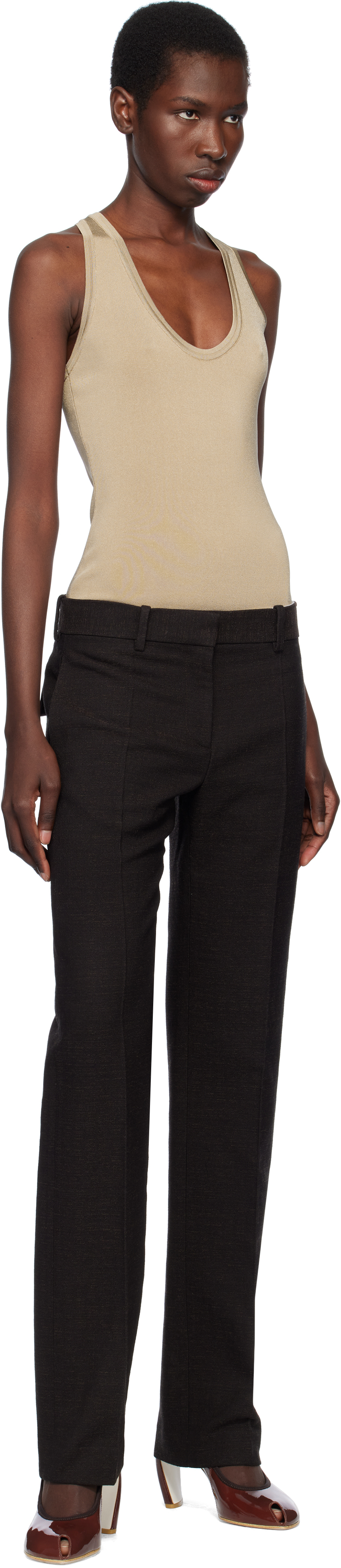 Ferragamo Khaki Knitted Bodysuit