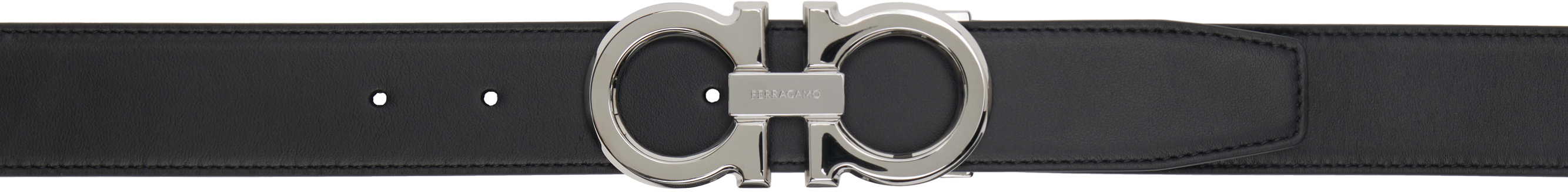 Black & Brown Reversible Adjustable Gancini Belt