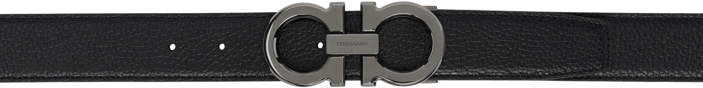 Black & Brown Adjustable Gancini Reversible Belt