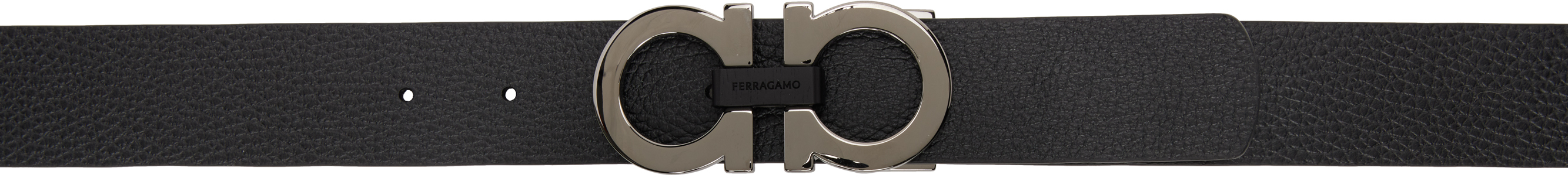 Black & Brown Adjustable Gancini Reversible Belt