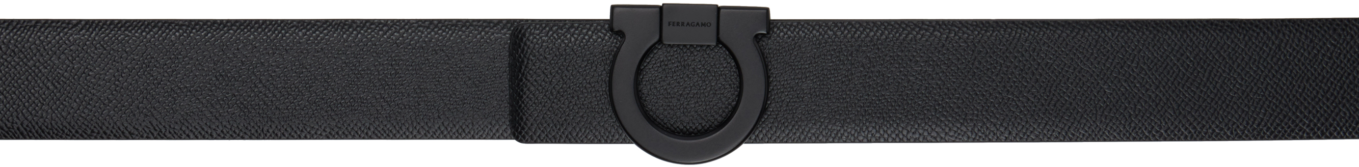 Black & Navy Fixed Gancini Reversible Belt