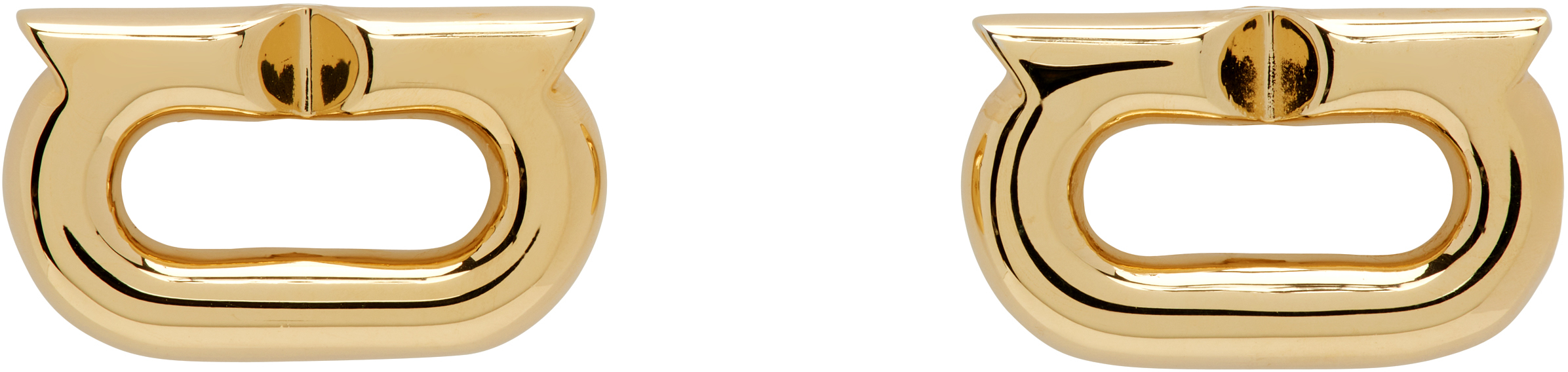 Gold Gancini Cuff Links