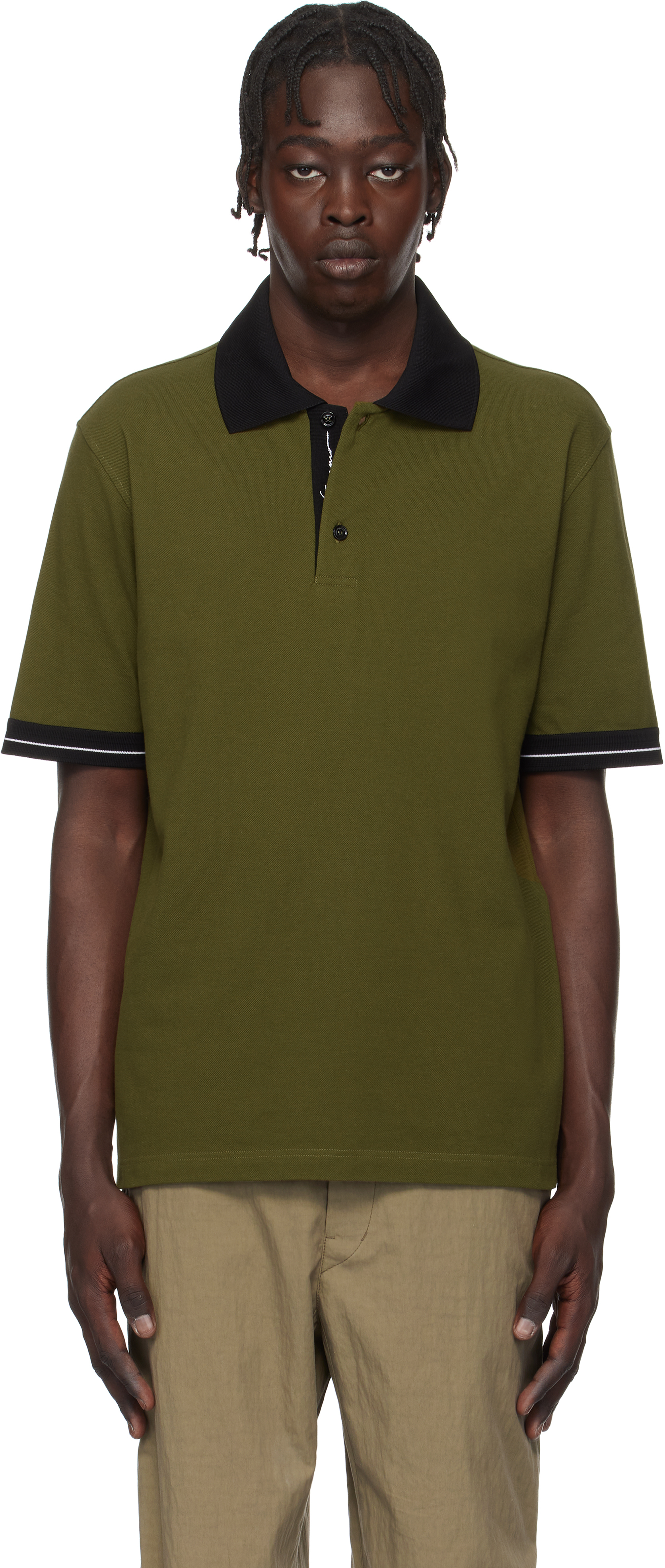 Khaki Color Block Polo