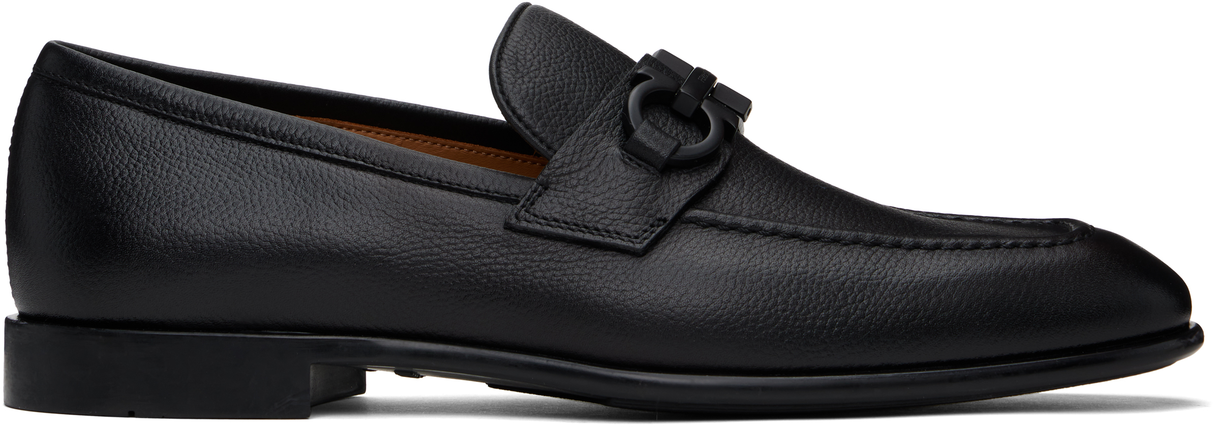 【関税込み】Ferragamo ブラック Gancini Ornament ローファー Ferragamo: ブラック Gancini Ornament ローファー | SSENSE 日本