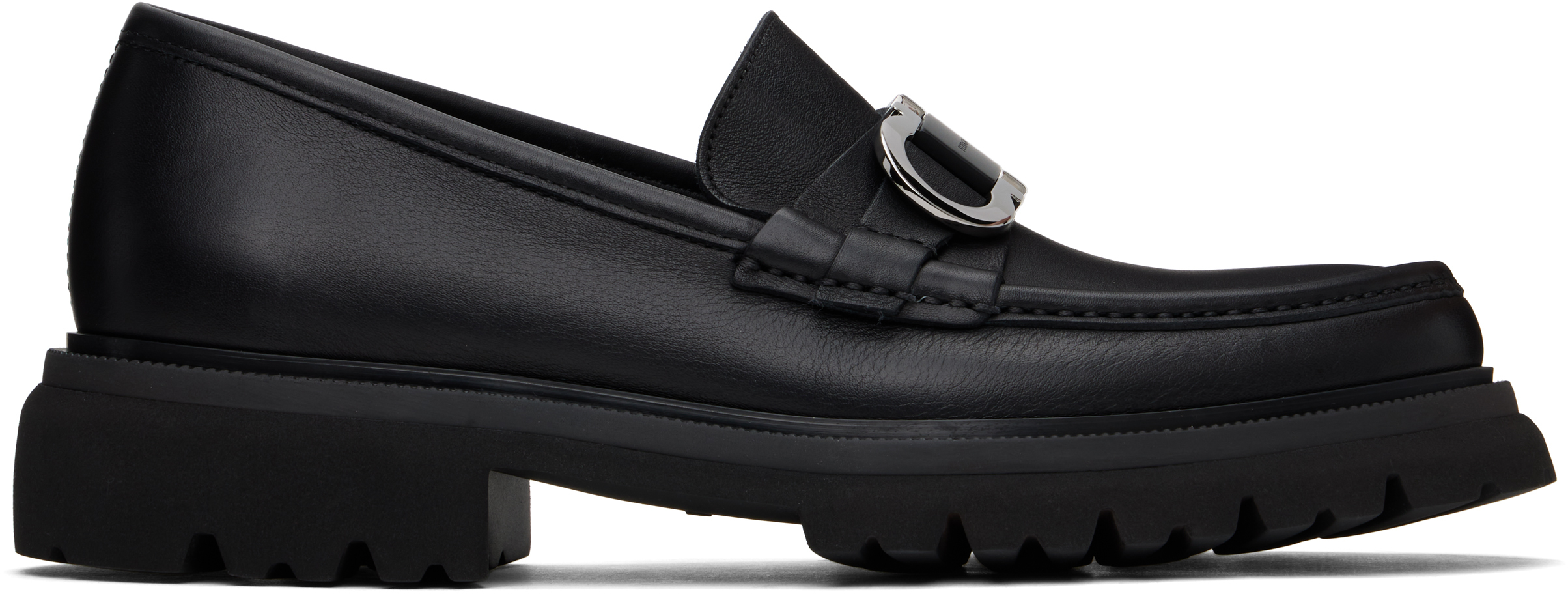 Black Gancini Ornament Loafers