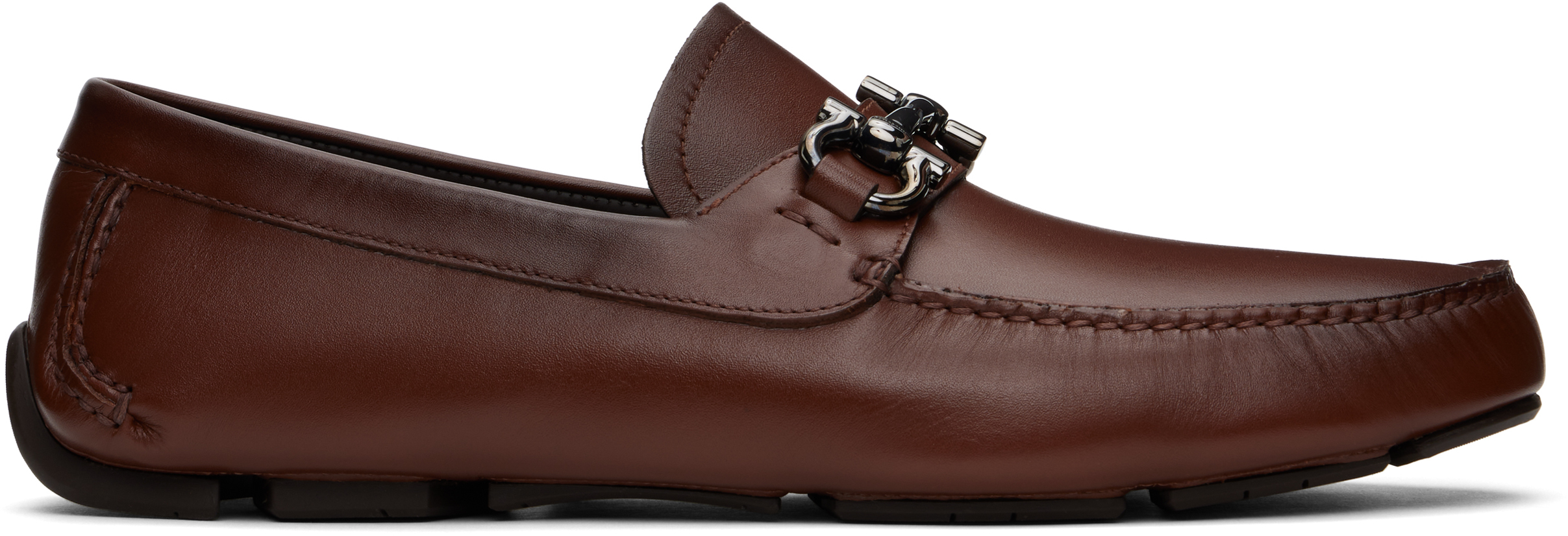 Brown Gancini Ornament Driver Loafers