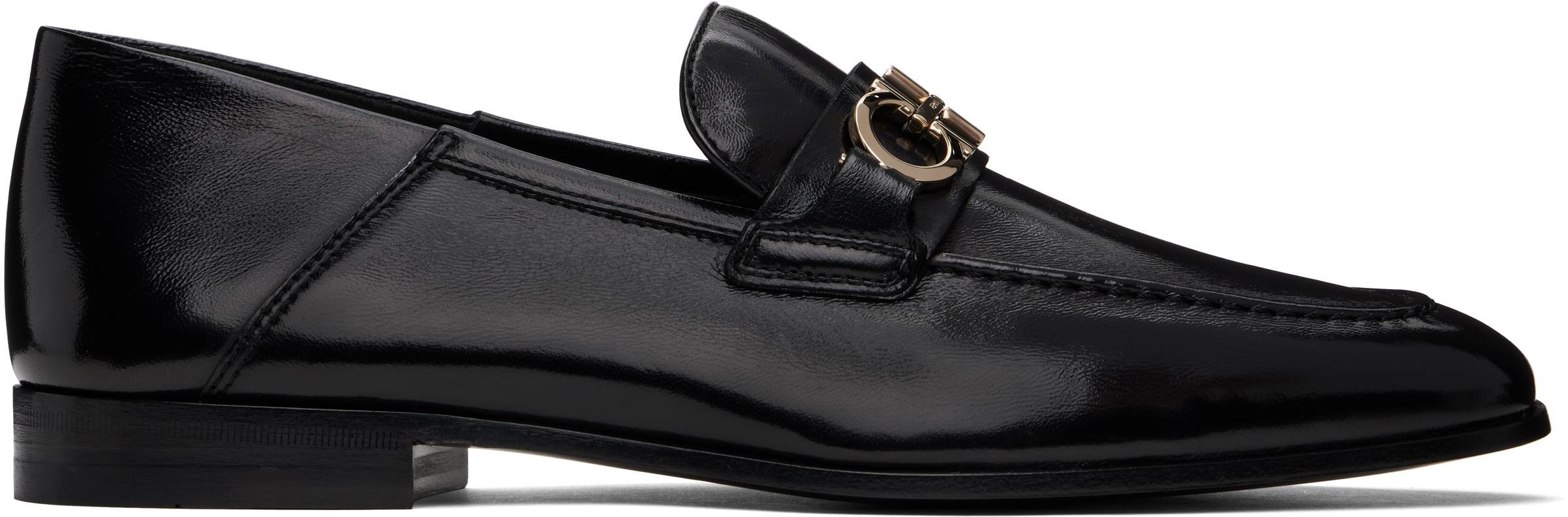 Black Hybrid Gancini Ornament Loafers