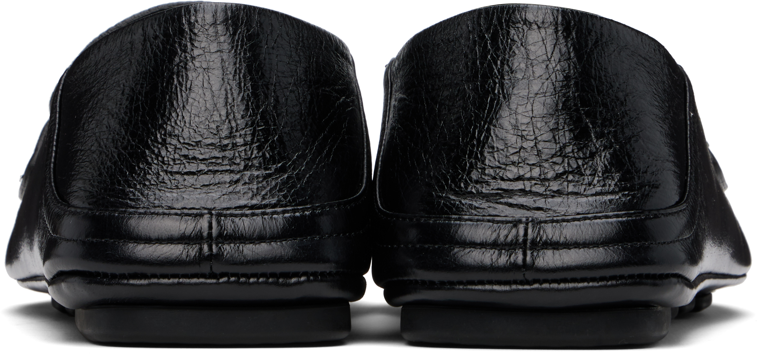 Ferragamo Leather Loafers With Subtle Buckle Detail In Black
