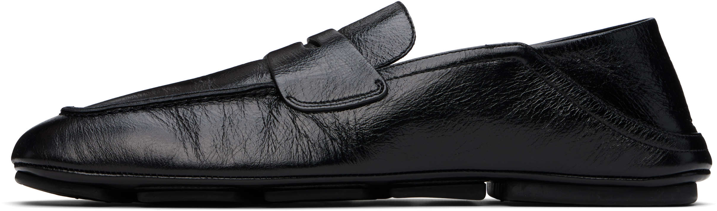 Ferragamo Leather Loafers With Subtle Buckle Detail In Black