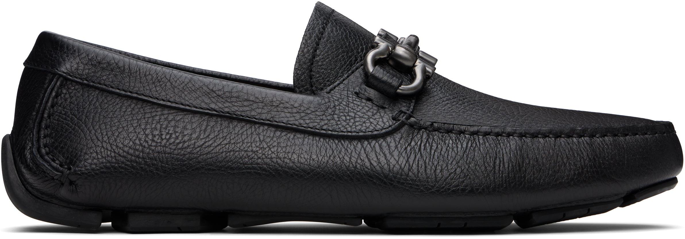 Ferragamo Brown Gancini Ornament Loafers