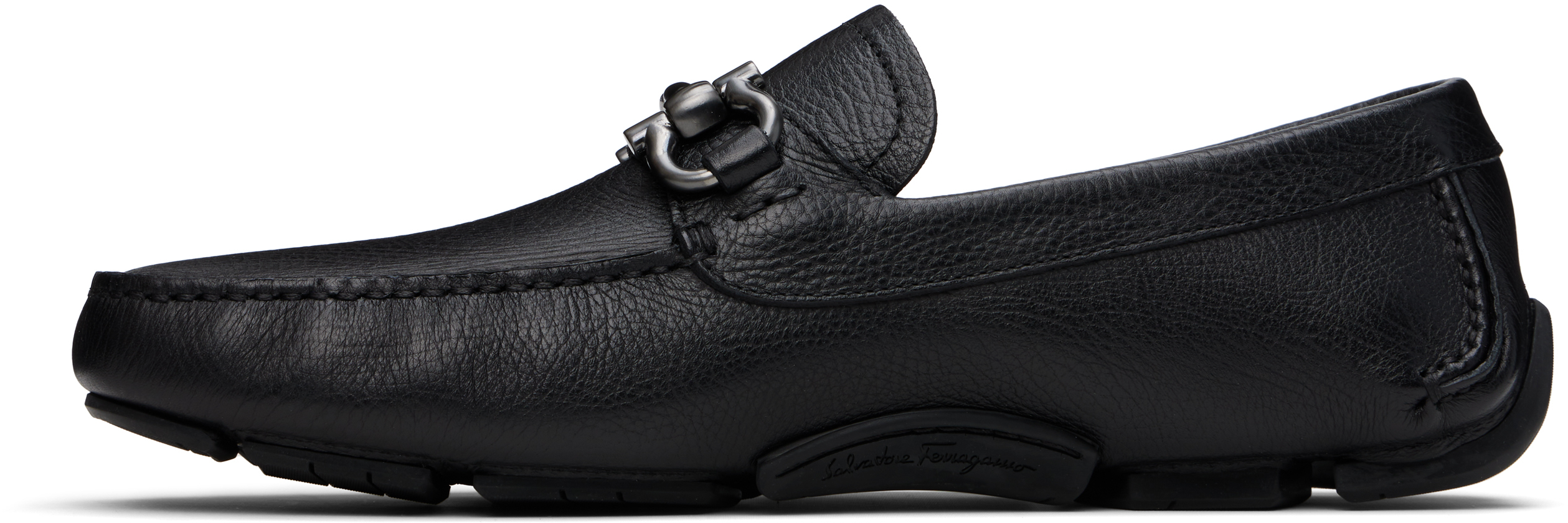 Ferragamo Brown Gancini Ornament Loafers