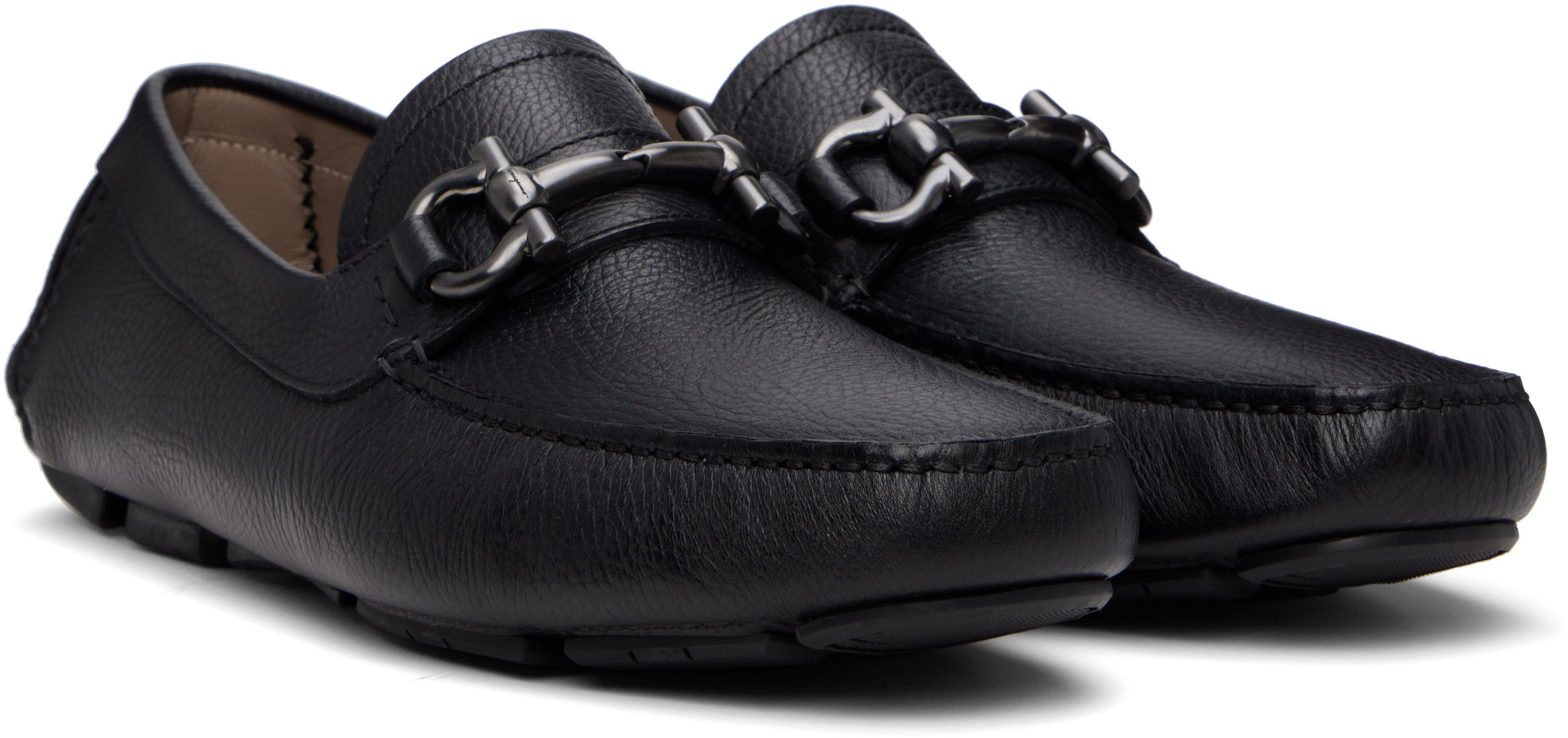 Ferragamo Brown Gancini Ornament Loafers