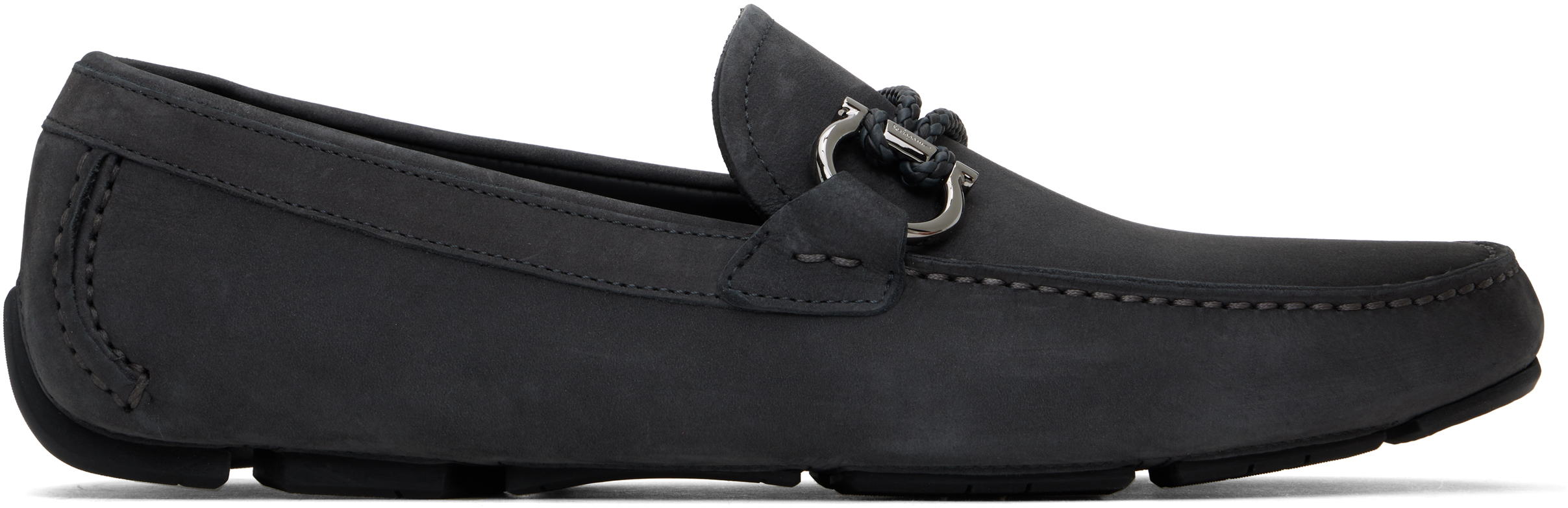 Gray Gancini Driver Loafers