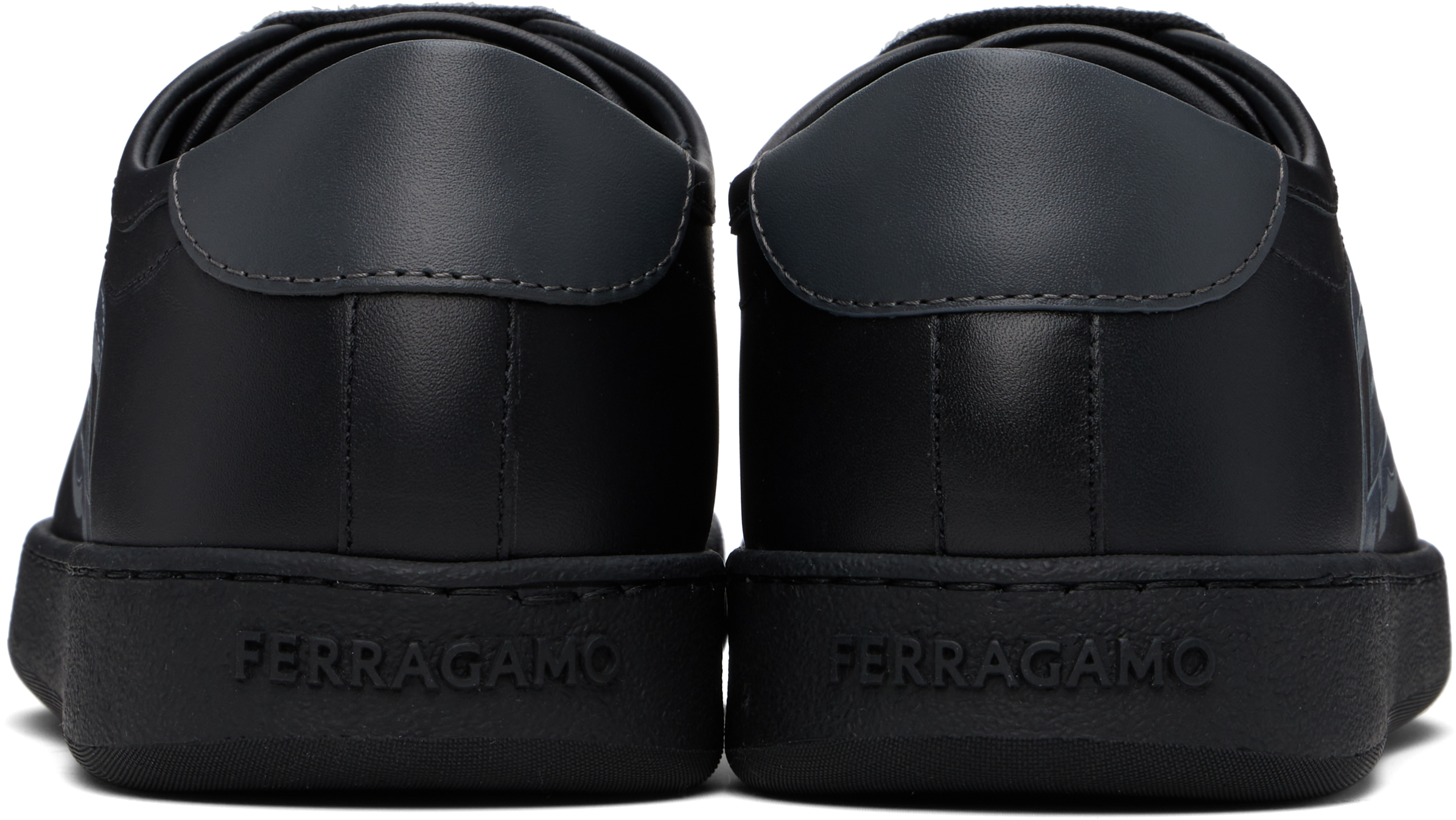 Ferragamo Leather Low-top Brandy Sneakers With Rubber Sole