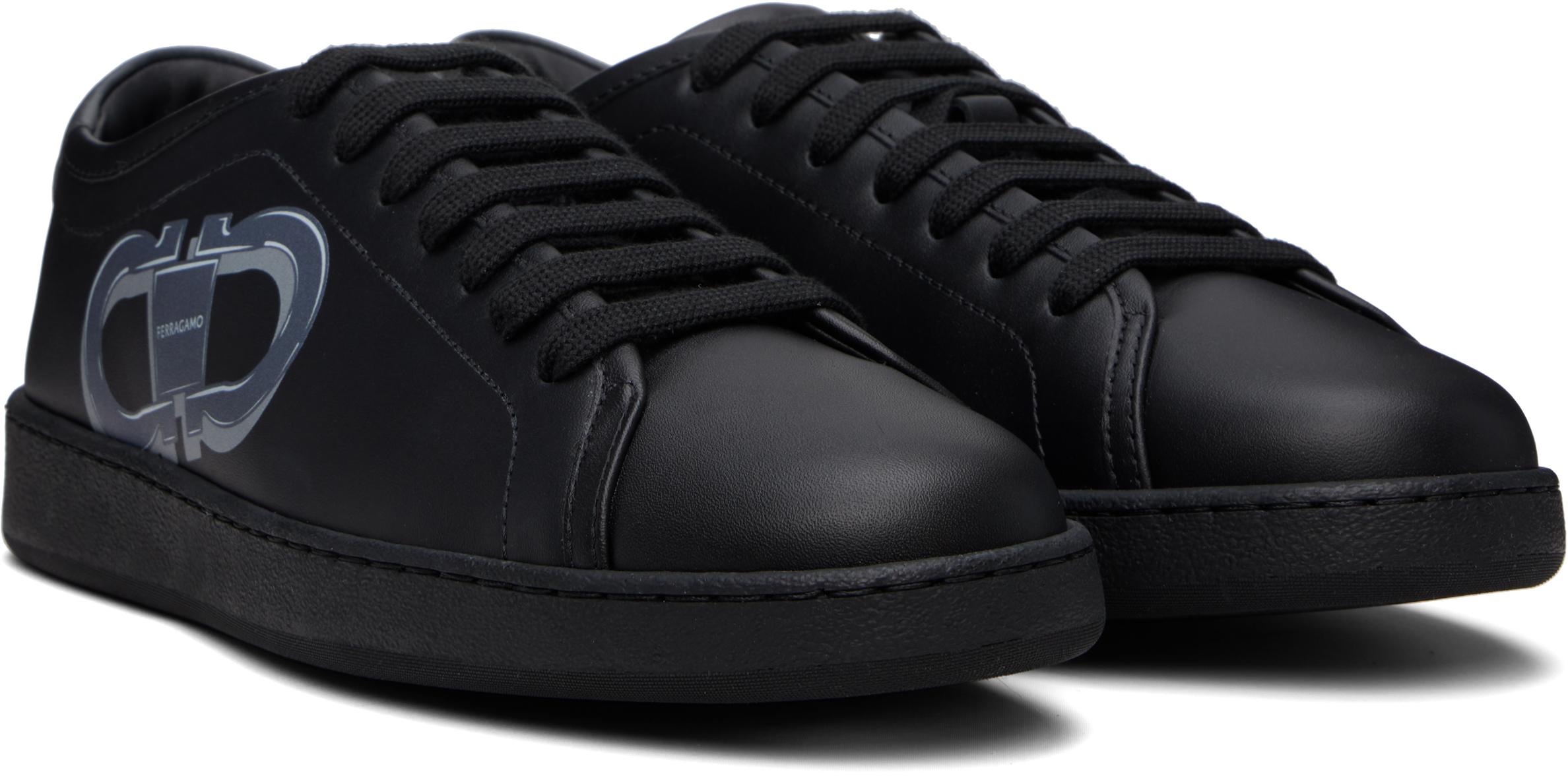 Ferragamo Leather Low-top Brandy Sneakers With Rubber Sole