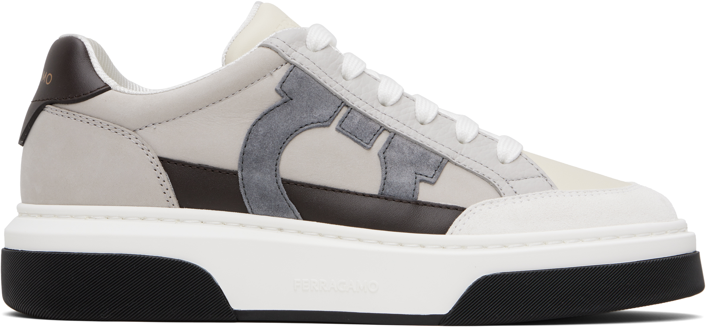 Ferragamo Leather Cassina Sneakers Multicolor Sole Contrasting