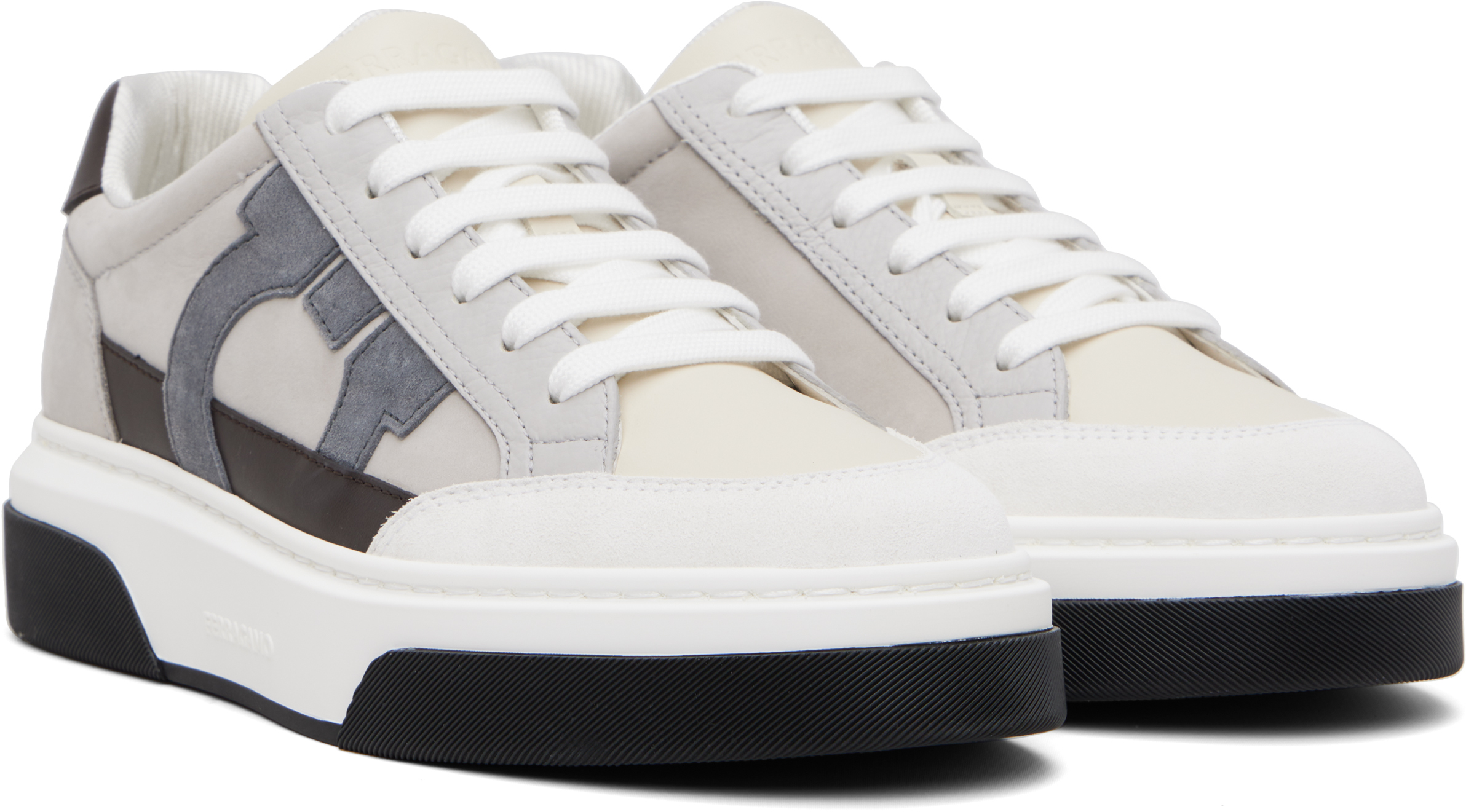 Ferragamo Leather Cassina Sneakers Multicolor Sole Contrasting