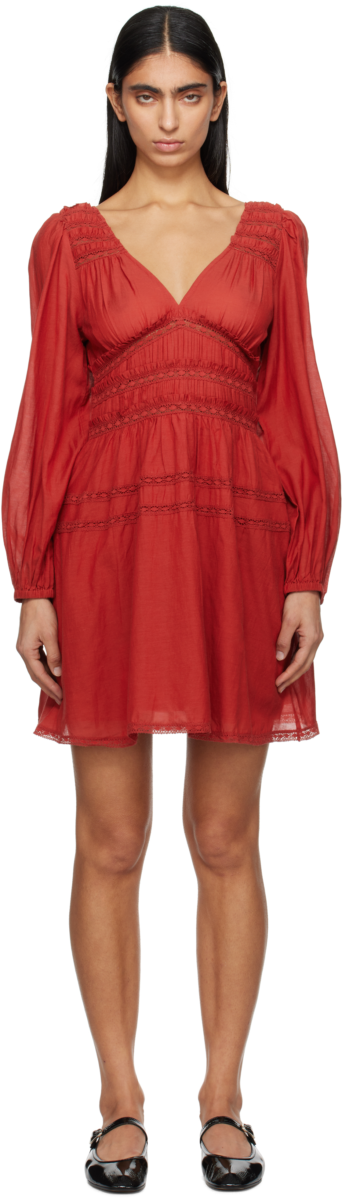 Red Nomi Solid Tunic Minidress