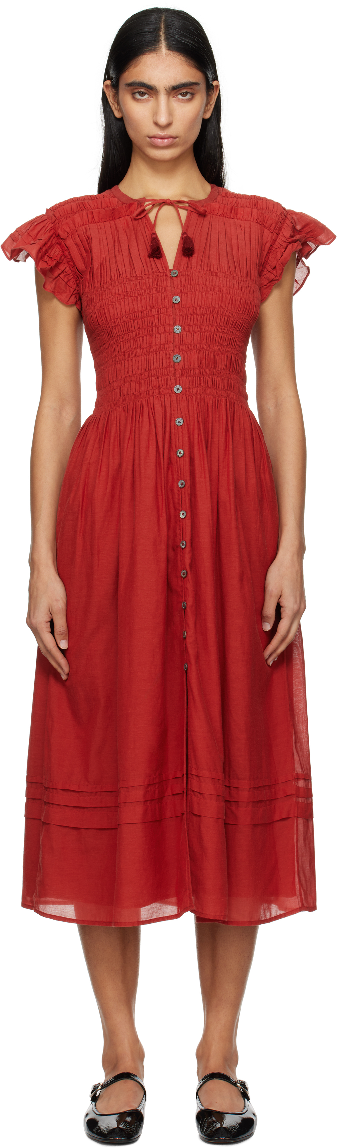 Red Nomi S/S Midi Dress