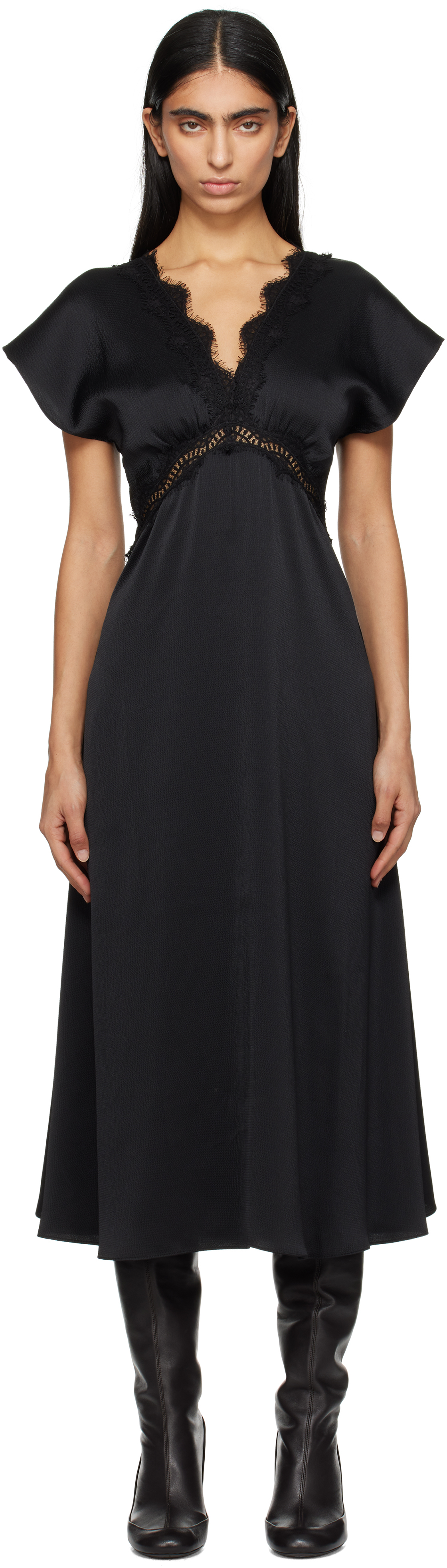 Black Noa V-Neck Maxi Dress