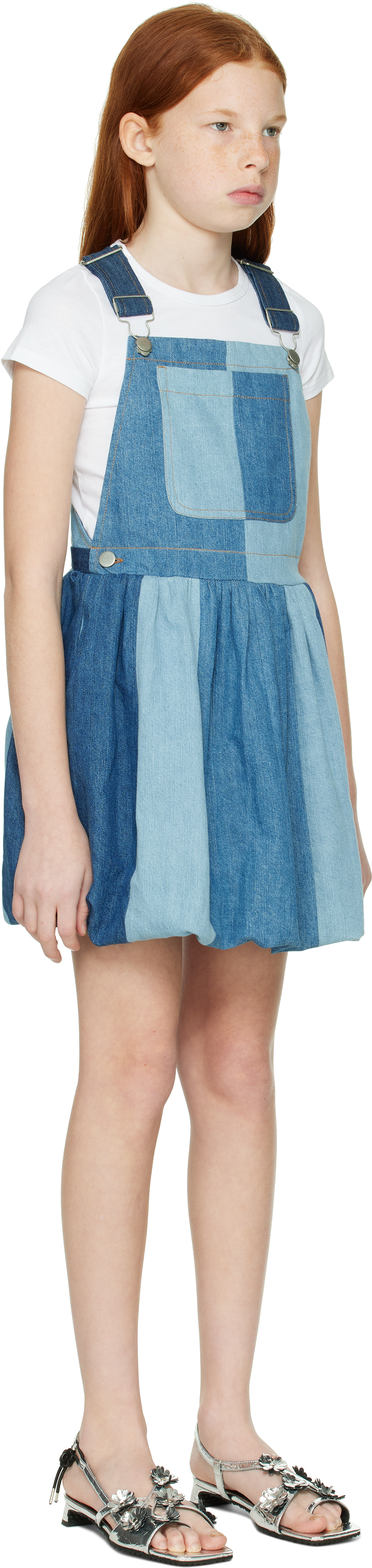 Sea Ny Kids Blue Elle Denim Dress In Blue