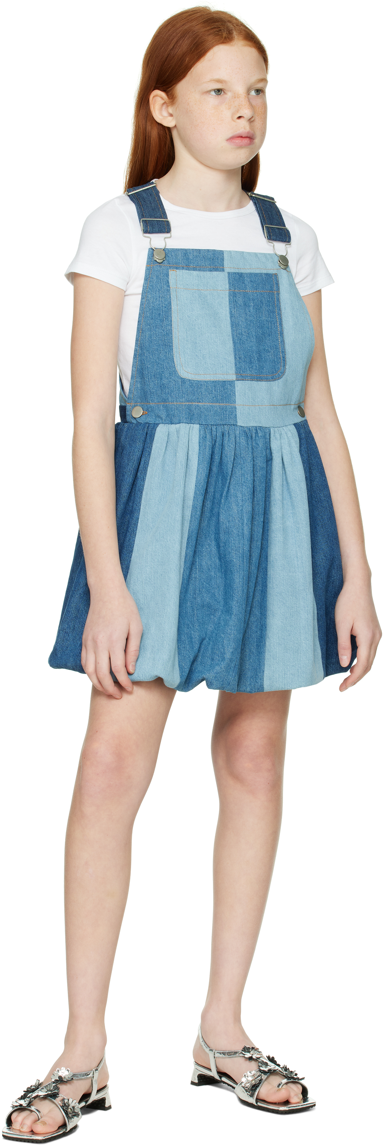 Sea Ny Kids Blue Elle Denim Dress In Blue